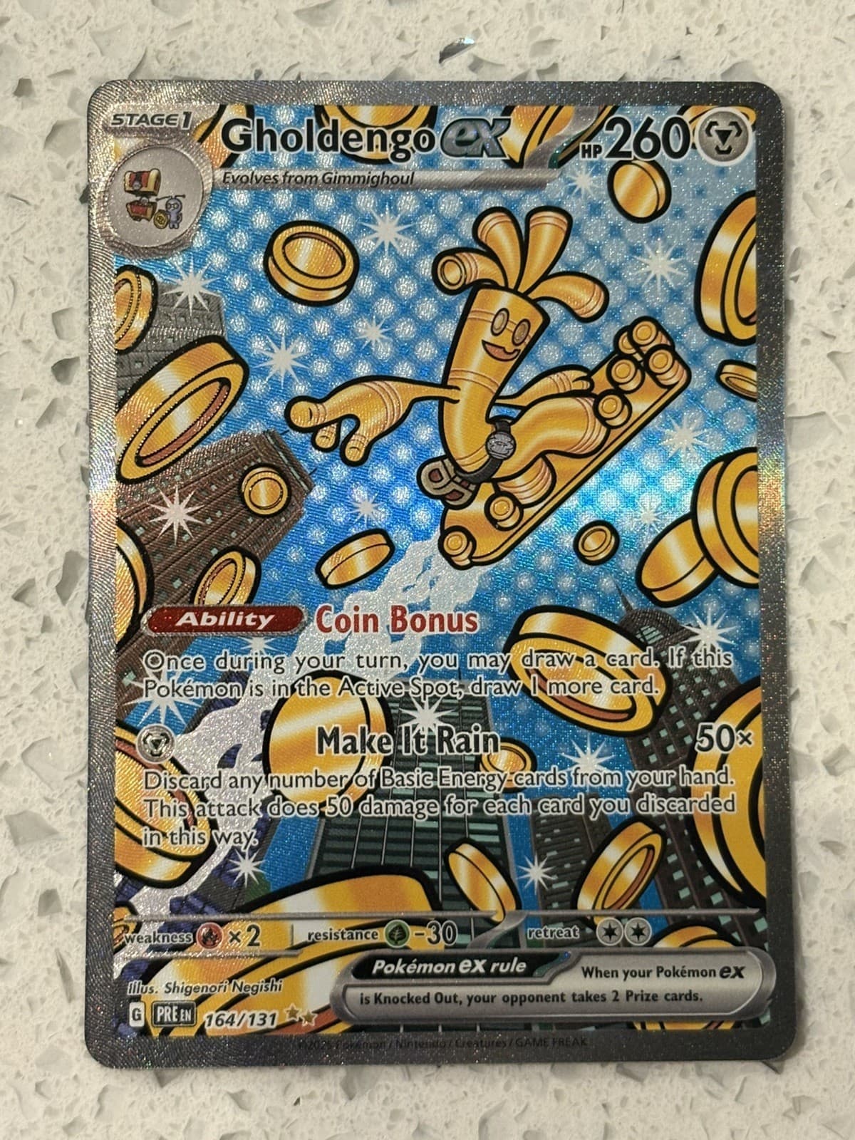 Pokemon TCG: Gholdengo Ex 164/131 Special Illustration Rare SIR MINT
