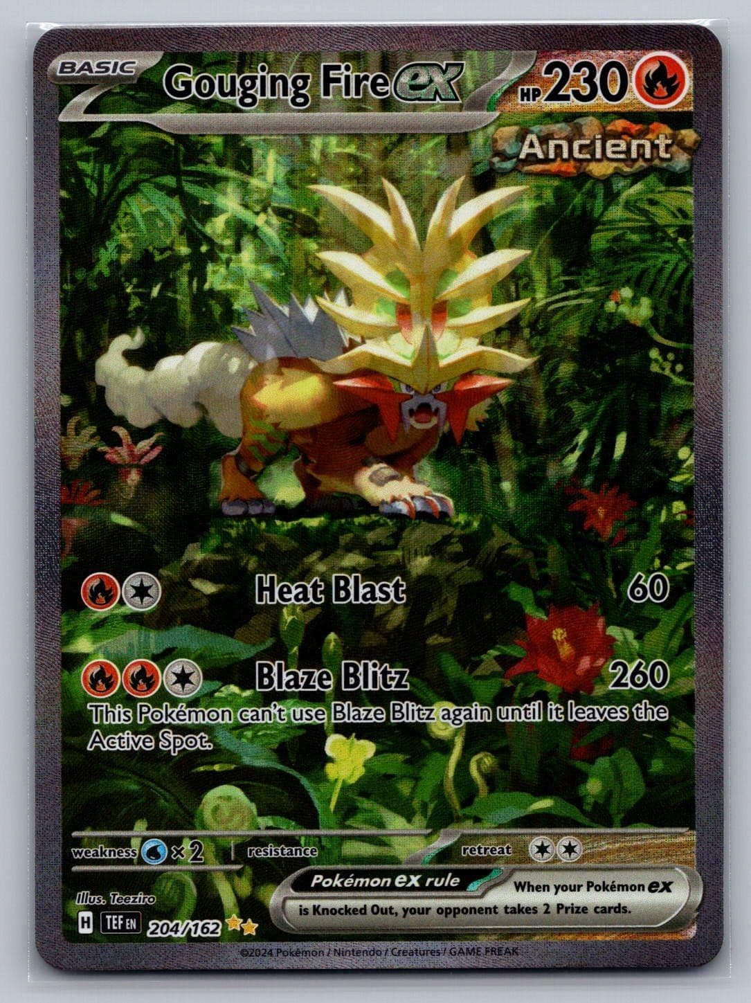 Gouging Fire ex 204/162 SIR Temporal Forces Pokemon Holo NM