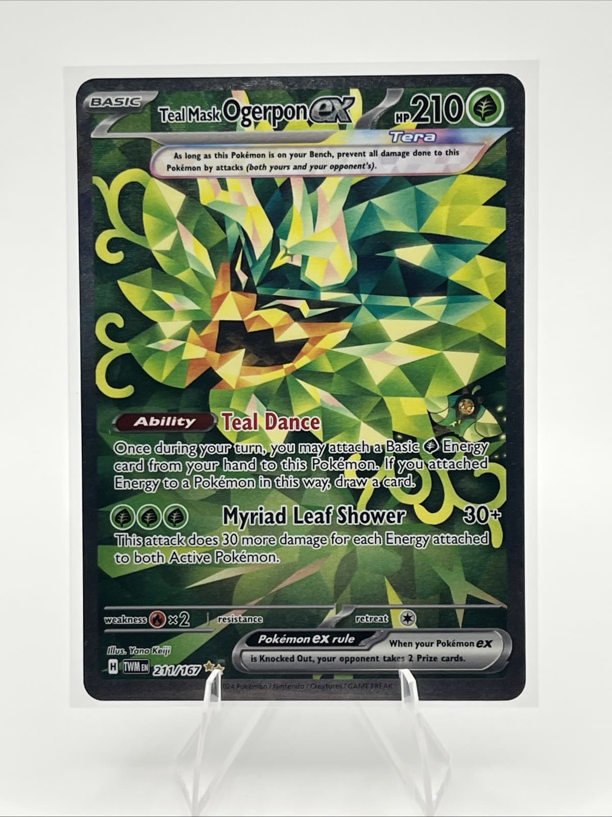 Teal Mask Ogerpon ex Pokemon SV06: Twilight Masquerade TWM #211/167 Holo NM ENG