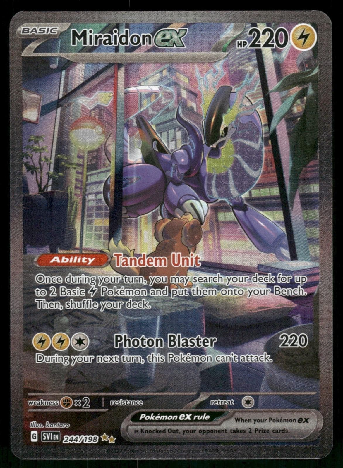 Miraidon ex 244/198 Special Illustration Rare Scarlet & Violet Pokemon Holo NM