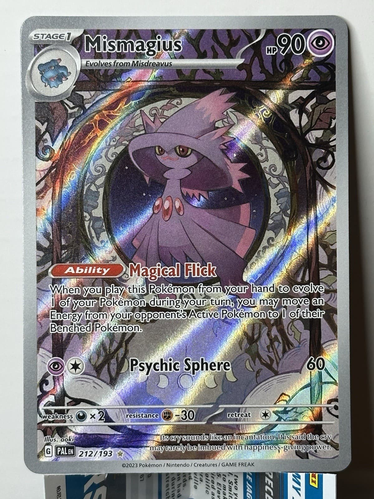 Pokémon TCG Mismagius 212/193 Paldea Evolved Illustration Rare