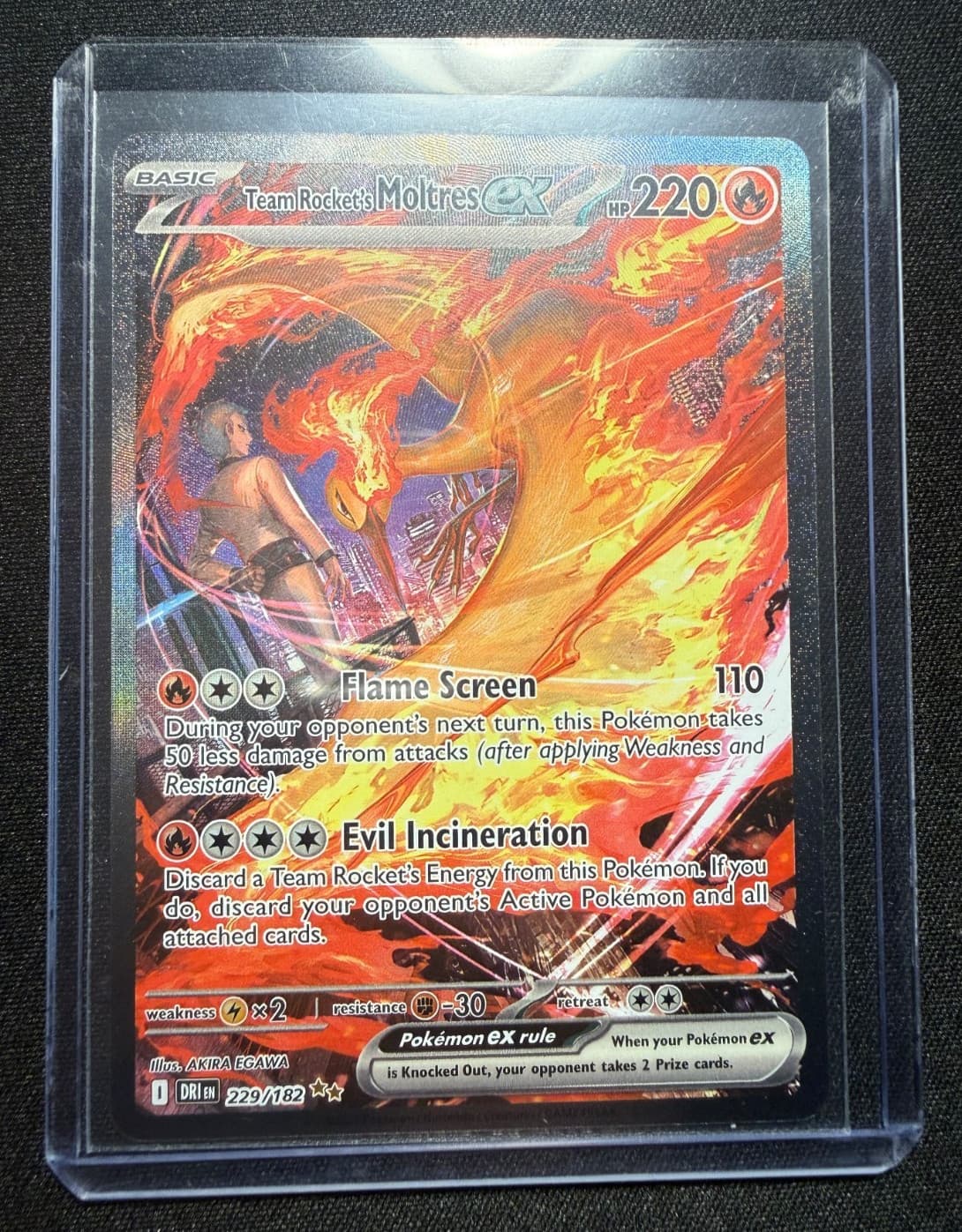 2025 Pokemon DRI Team Rocket's Moltres ex Special Illustration Rare #229/182
