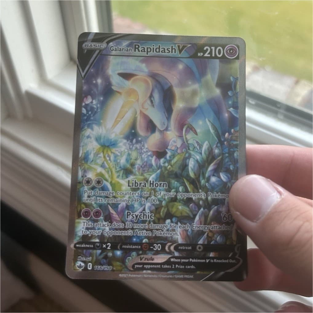 Pokemon TCG Galarian Rapidash V 168/198 Chilling Reign Holo Eng