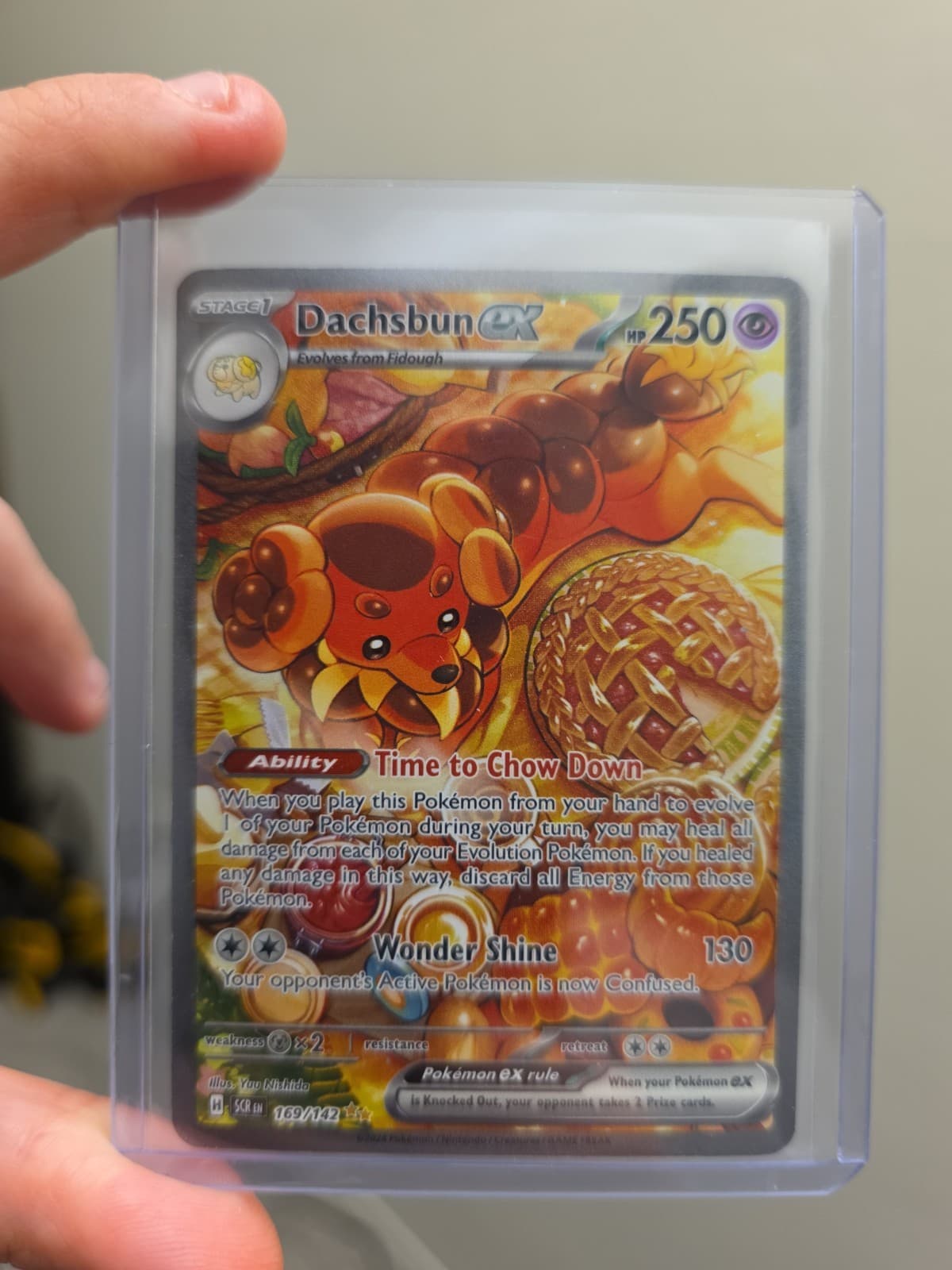 Pokémon TCG Stellar Crown Dachsbun EX 169/142 Special Illustration Rare Card NM