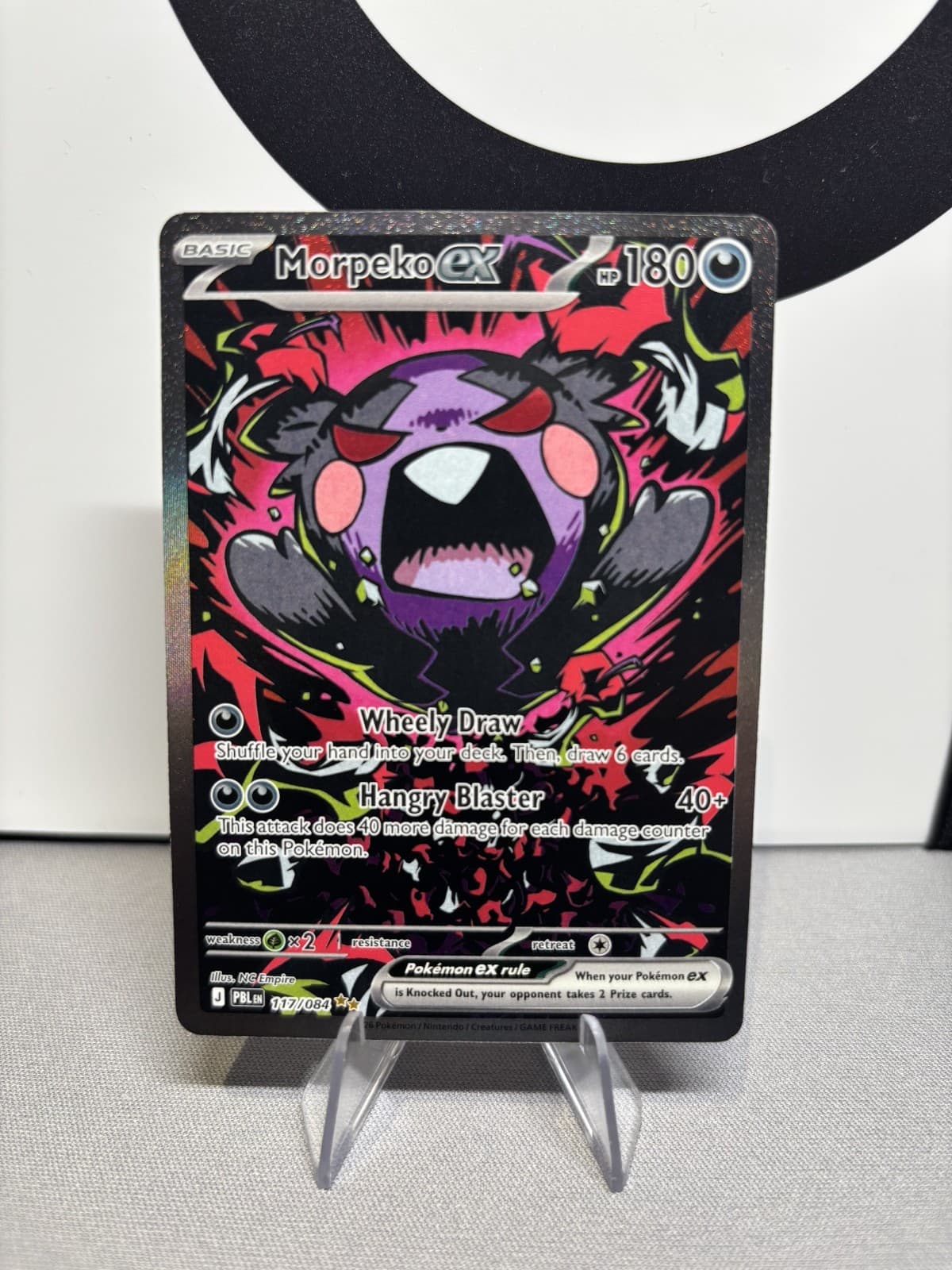 Pokémon TCG Morpeko ex 117/084 SIR – ME05 Pitch Black – Near Mint