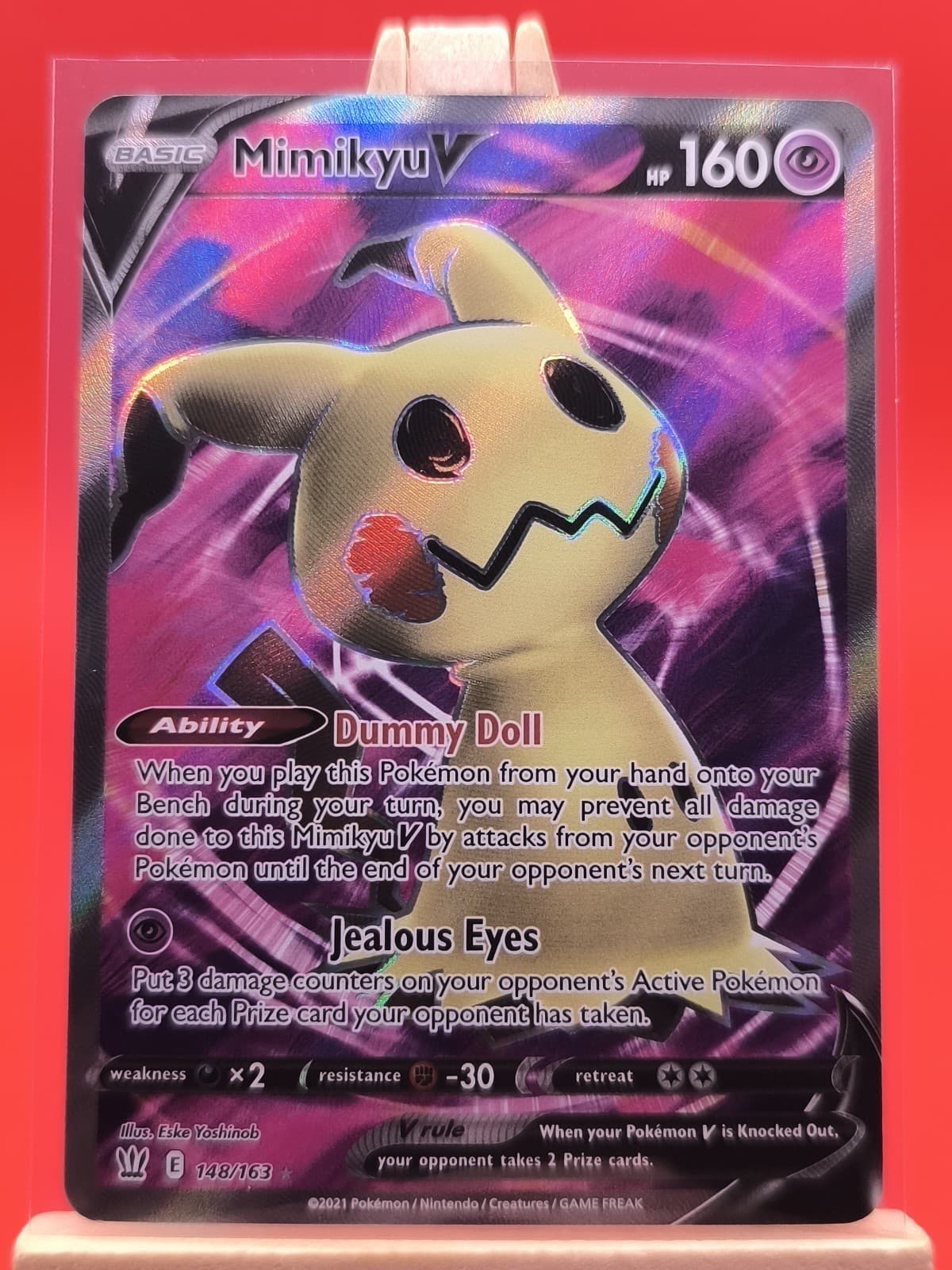 Mimikyu V 148/163 Battle Styles Ultra Rare Full Art  Pokemon Card * New *