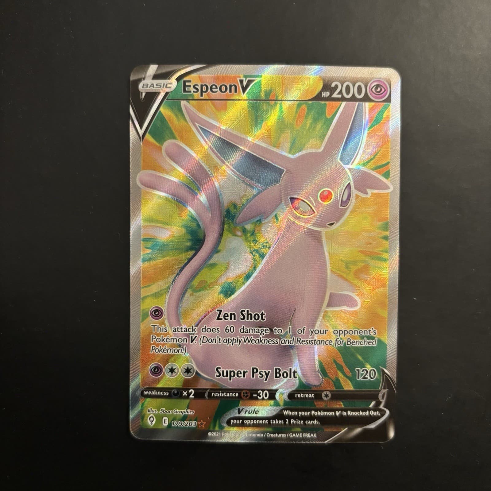 Espeon V 179/203 Evolving Skies Pokemon TCG