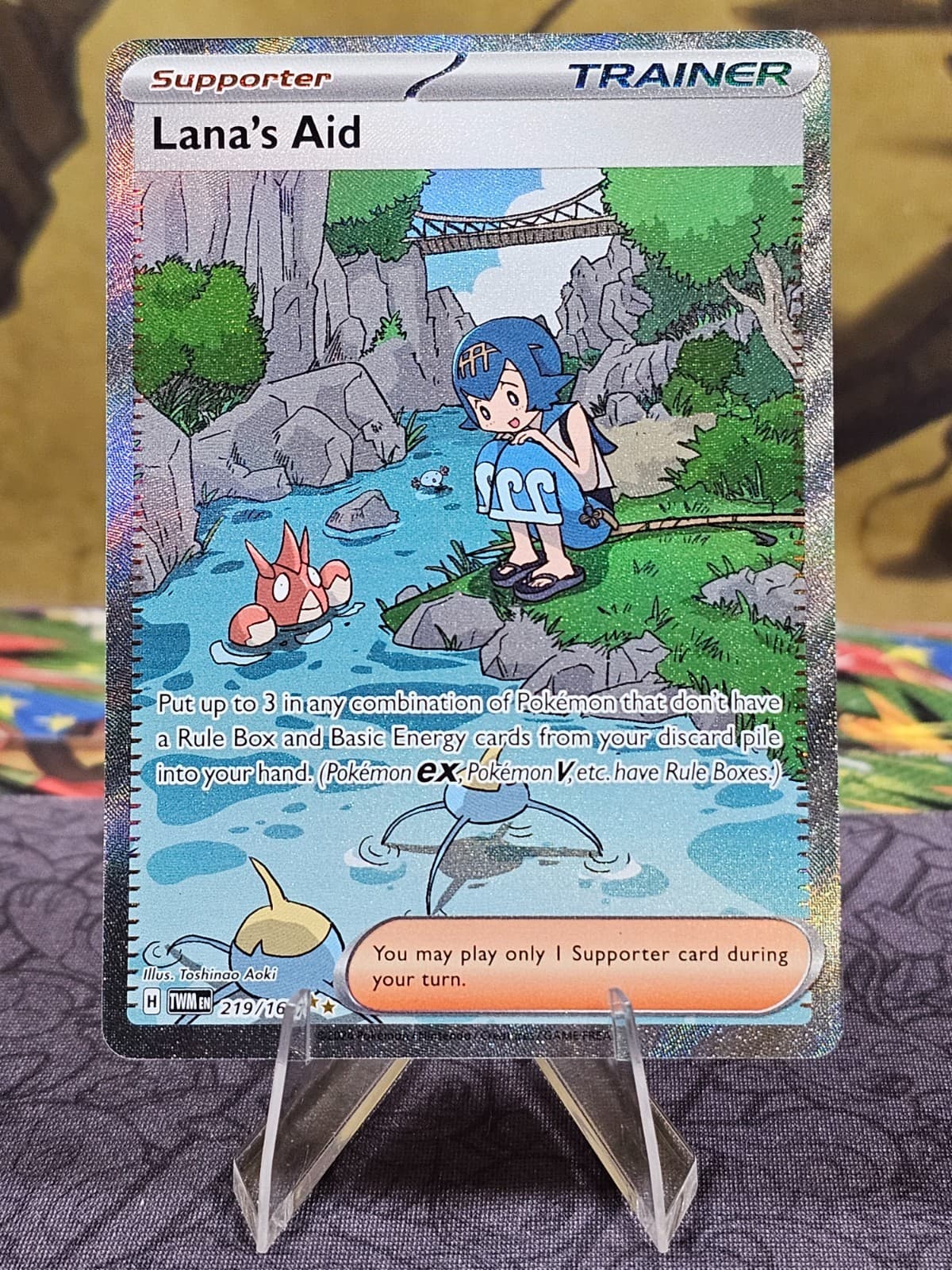 Pokémon TCG Lana's Aid 219/167 Twilight Masquerade SIR Holo Card NM