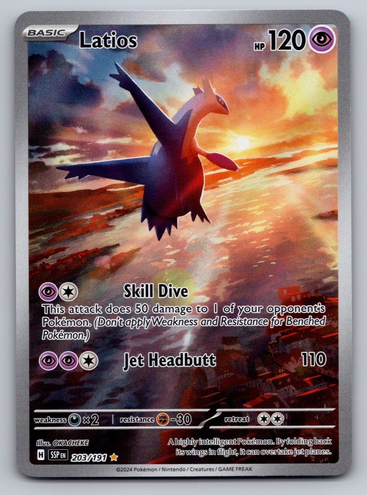 Latios 203/191 Illustration Rare Surging Sparks Holo Near Mint