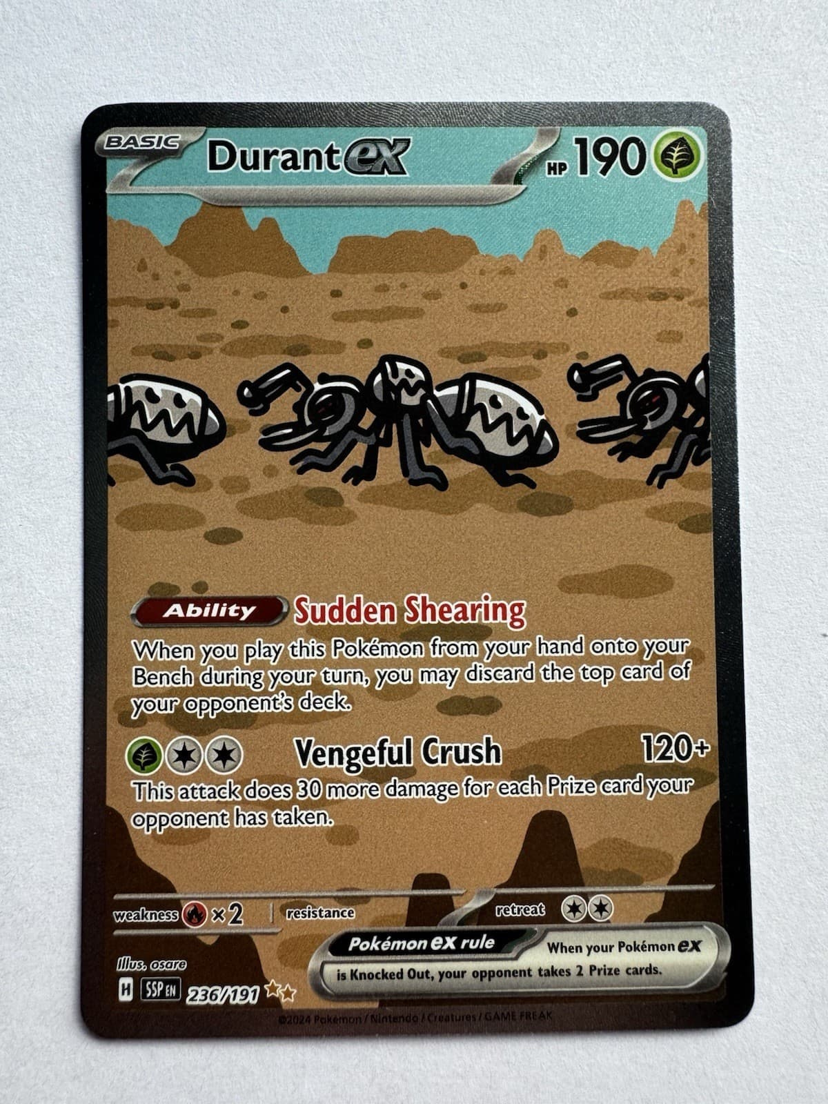 Durant EX 236/191 Sv08: Surging Sparks Holo Full Art Special Illustration Rare