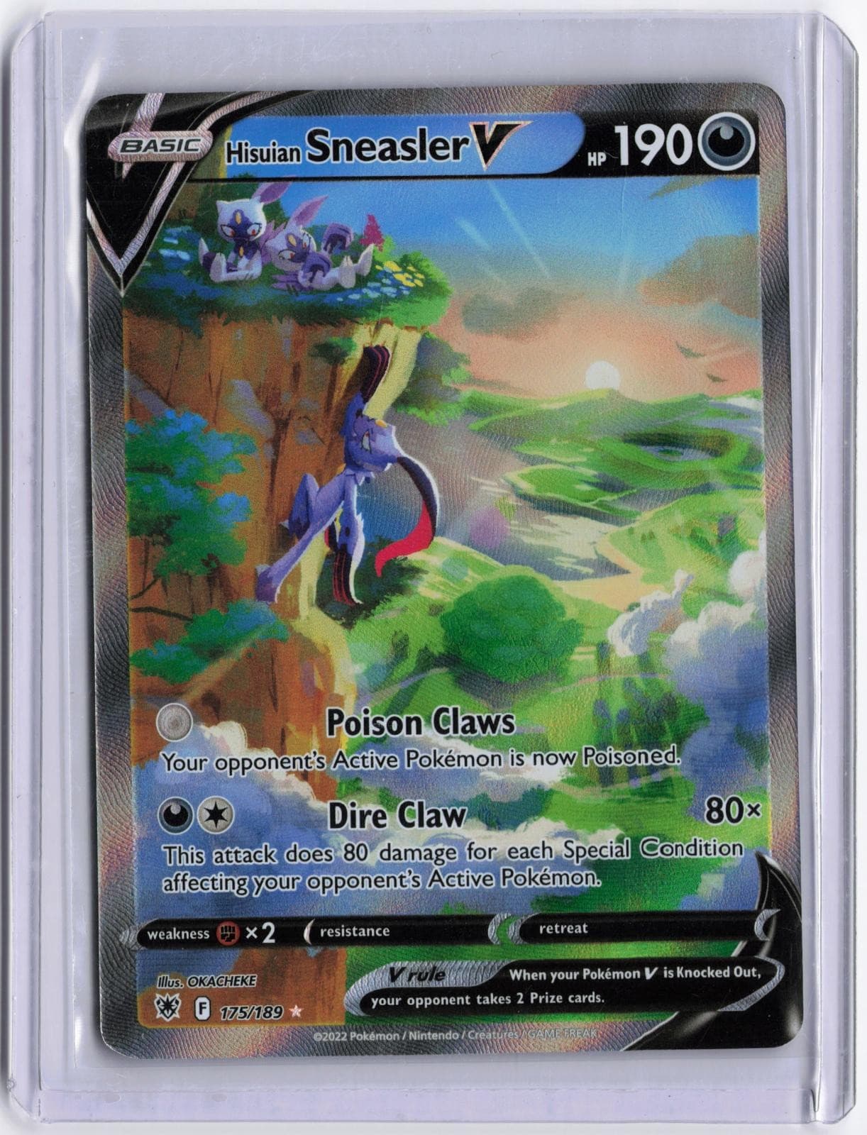 POKEMON TCG HISUIAN SNEASLER V ASTRAL RADIANCE 175/189 HOLO ULTRA RARE NM