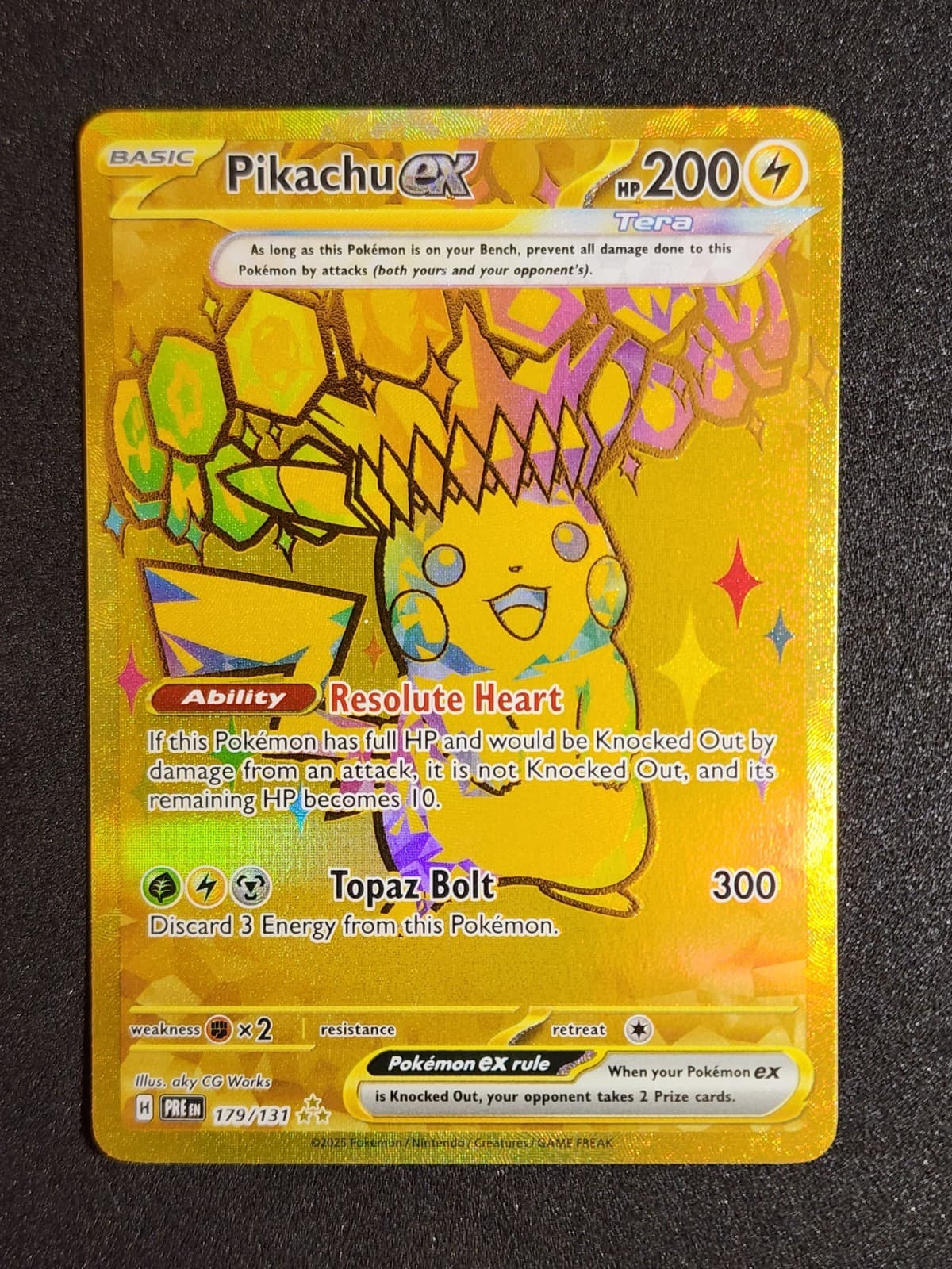 Pokemon Pikachu ex 179/131 SV: Prismatic Evolutions Hyper Rare Holo Full Art NM