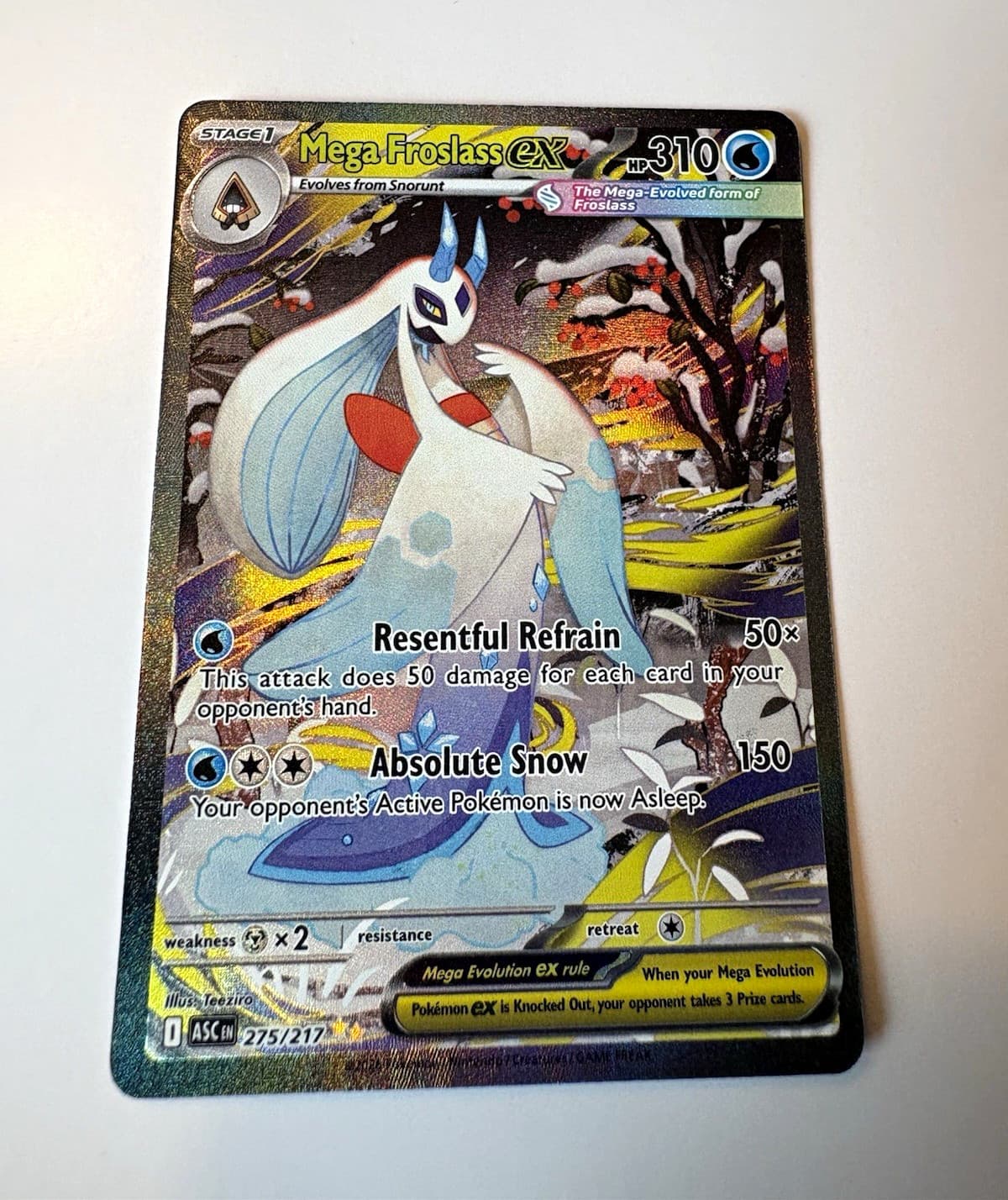 Pokemon TCG Mega Froslass EX SR Holo Full Art 275/217 Cosmic Eclipse English
