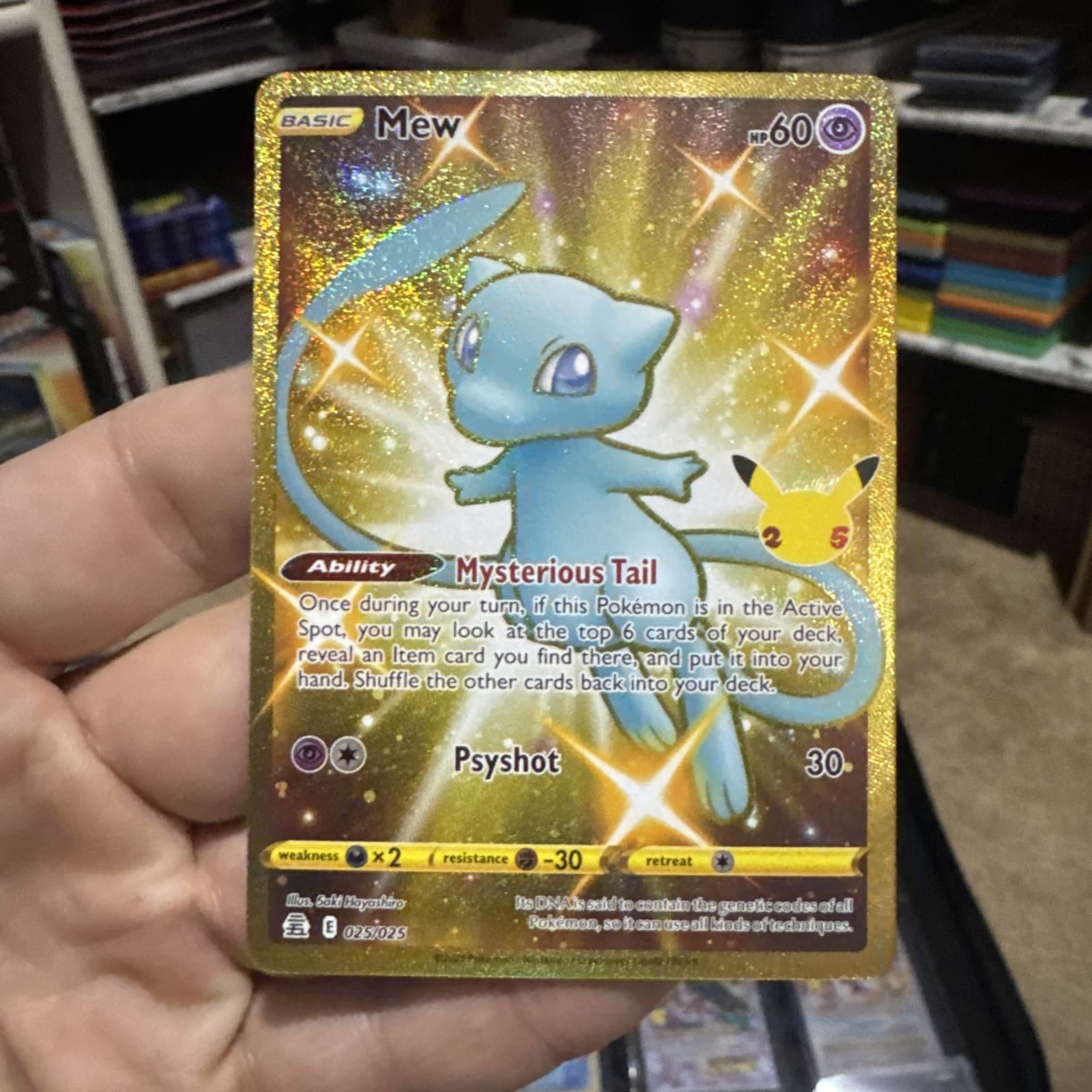 Mew 025/025 Celebrations Secret Rare Pokemon Holo Near Mint