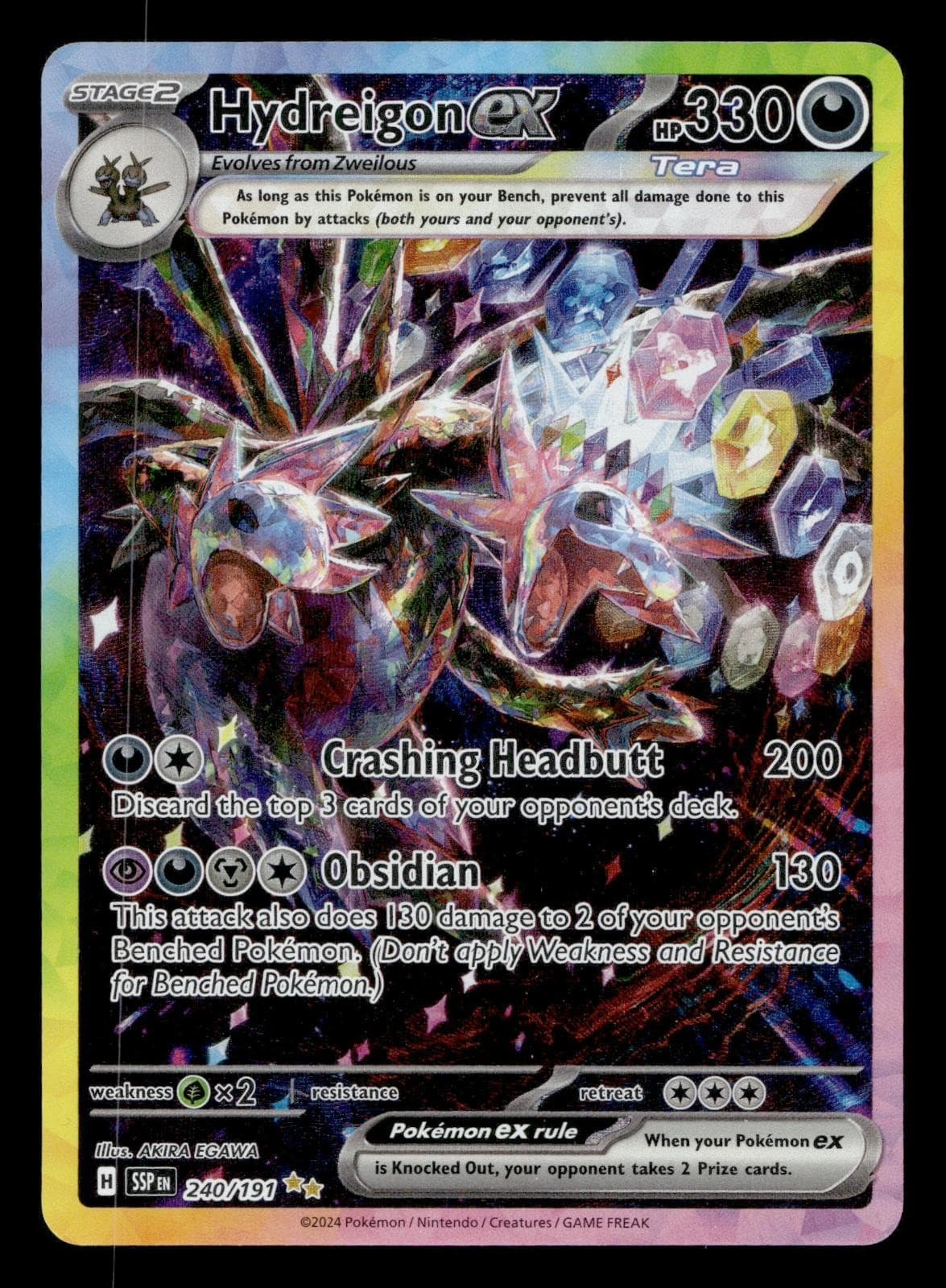 Hydreigon ex 240/191 Surging Sparks Pokemon Holo NM