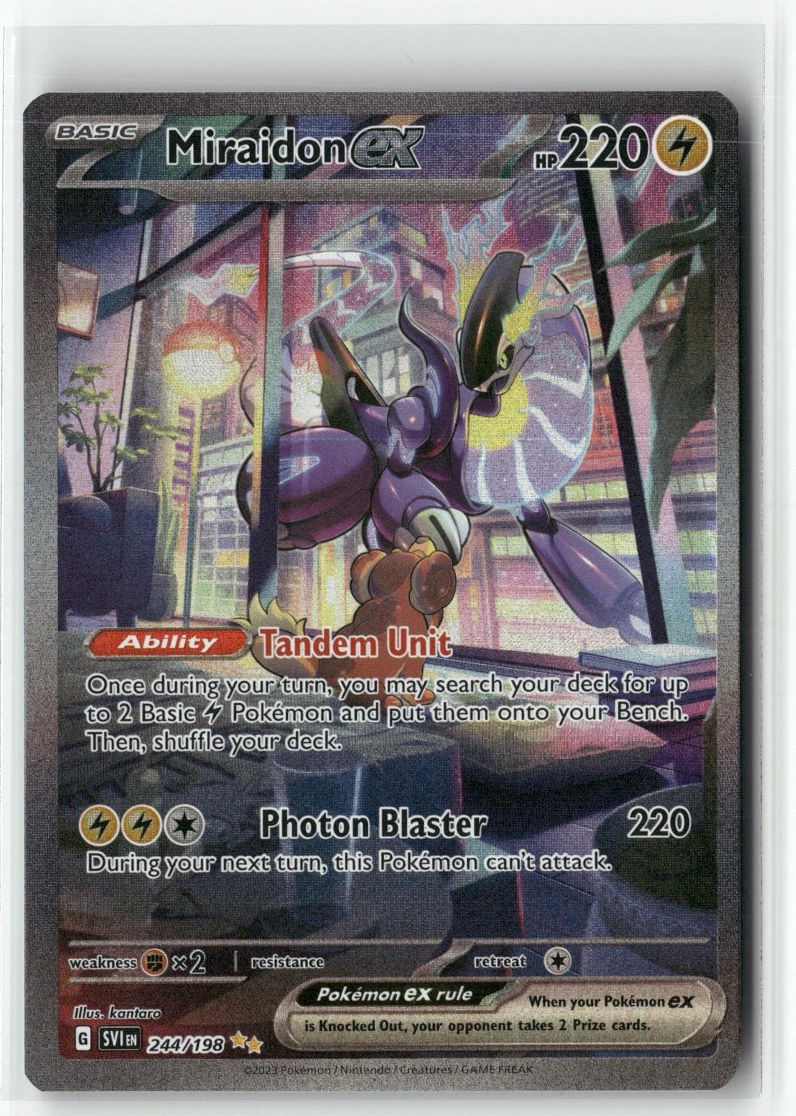 Miraidon ex 244/198 Special Illustration Rare Scarlet & Violet Pokemon Holo NM