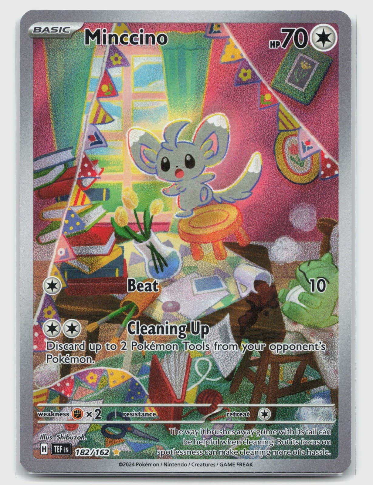 Minccino 182/162 (NM) - Temporal Forces - Illustration Rare - Pokemon TCG