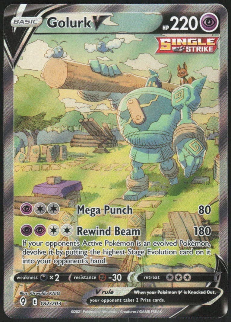 Golurk V (Alternate Full Art) 182/203 SWSH07: Evolving Skies 2021