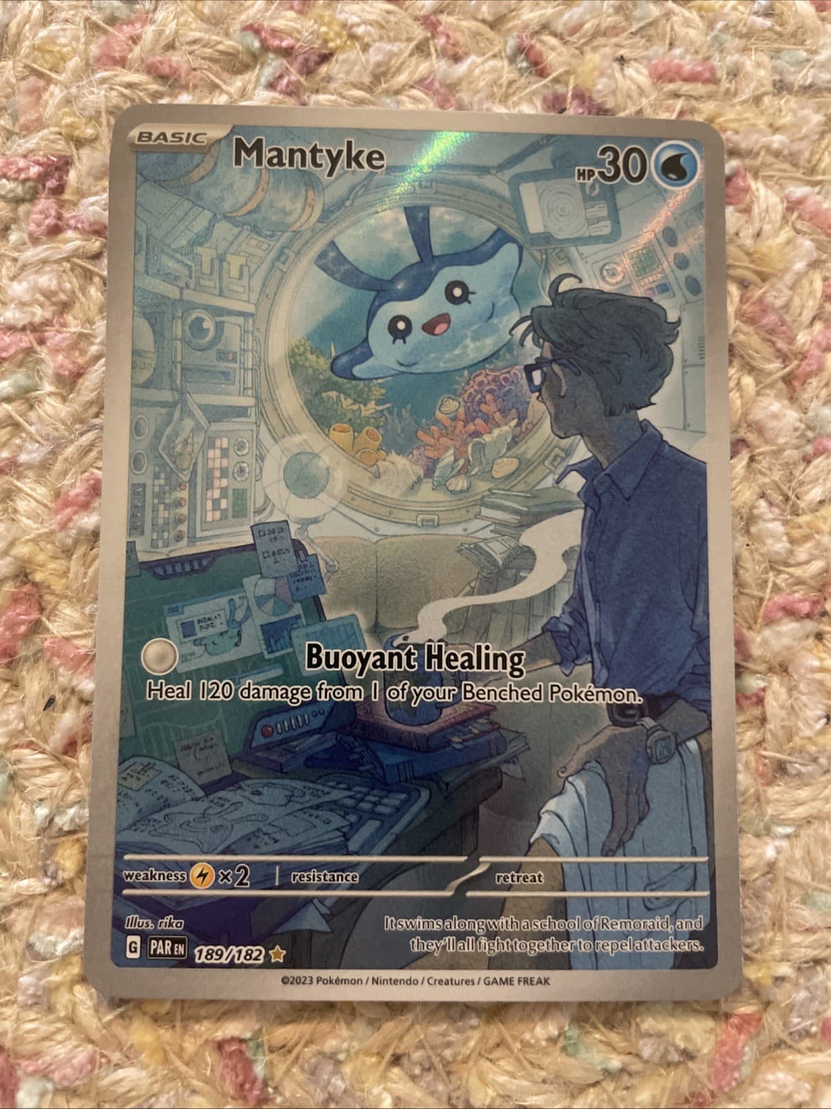 Pokémon TCG Mantyke Card 189/182 Sv04: Paradox Rift