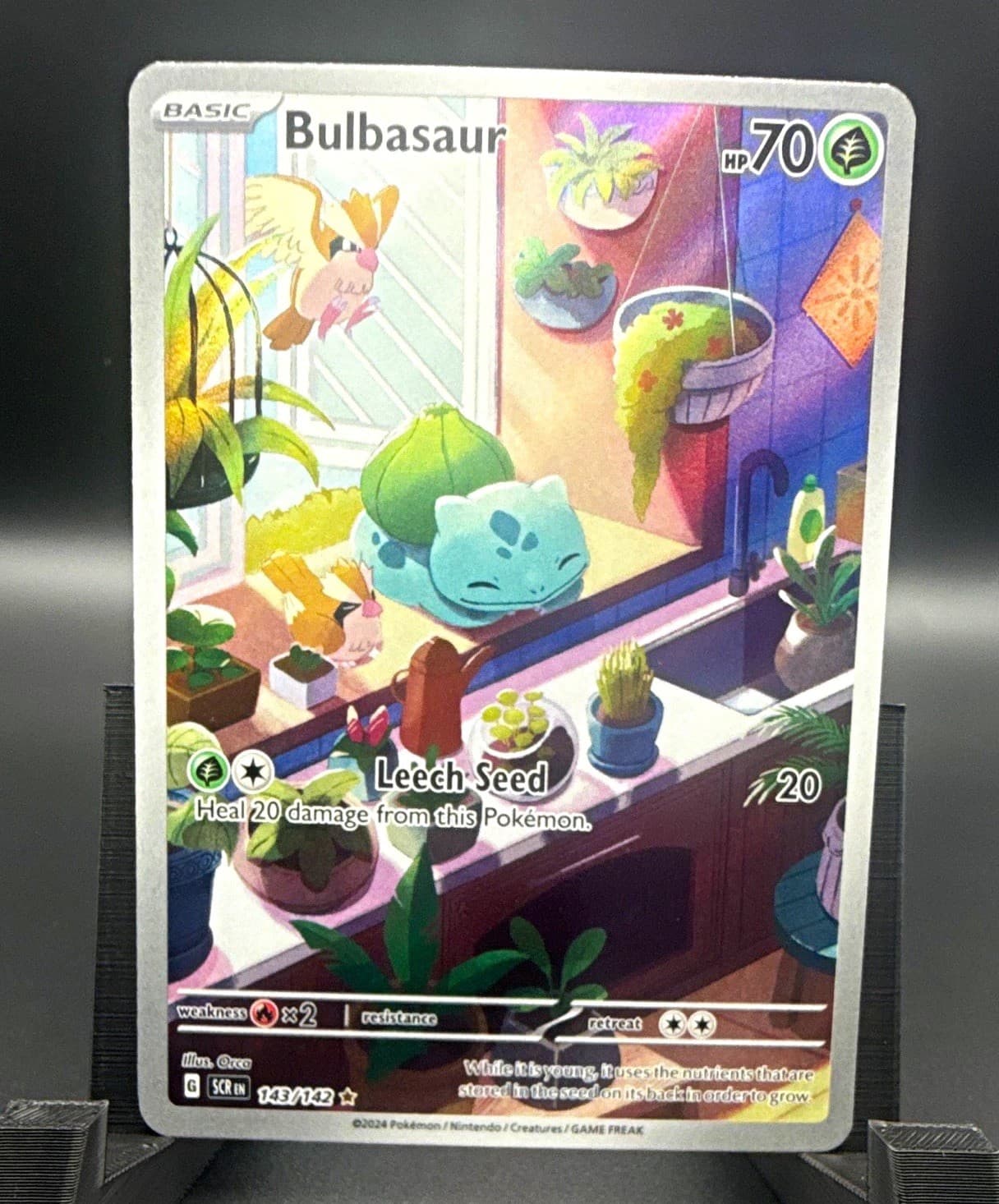 Bulbasaur 143/142 Sv07: Stellar Crown Illustration Rare Holo English