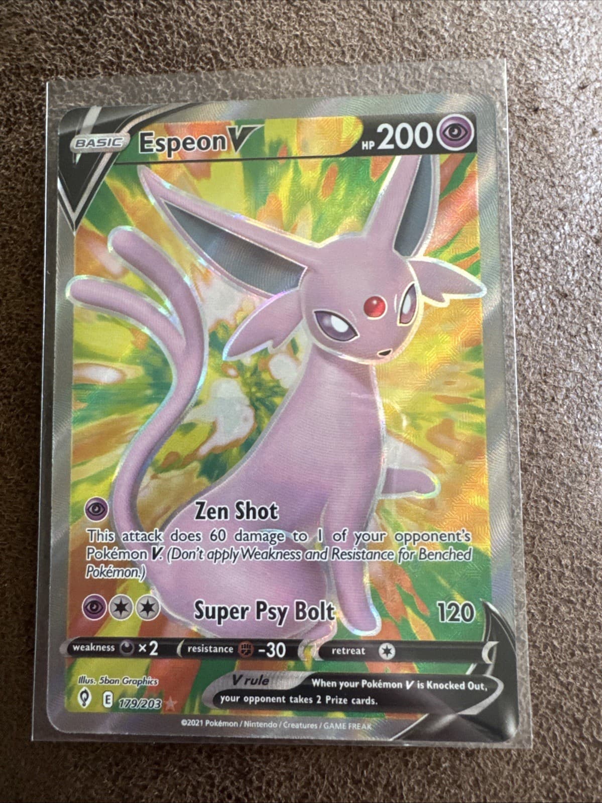 Pokemon TCG Evolving Skies Espeon v Full Art Card 179/203