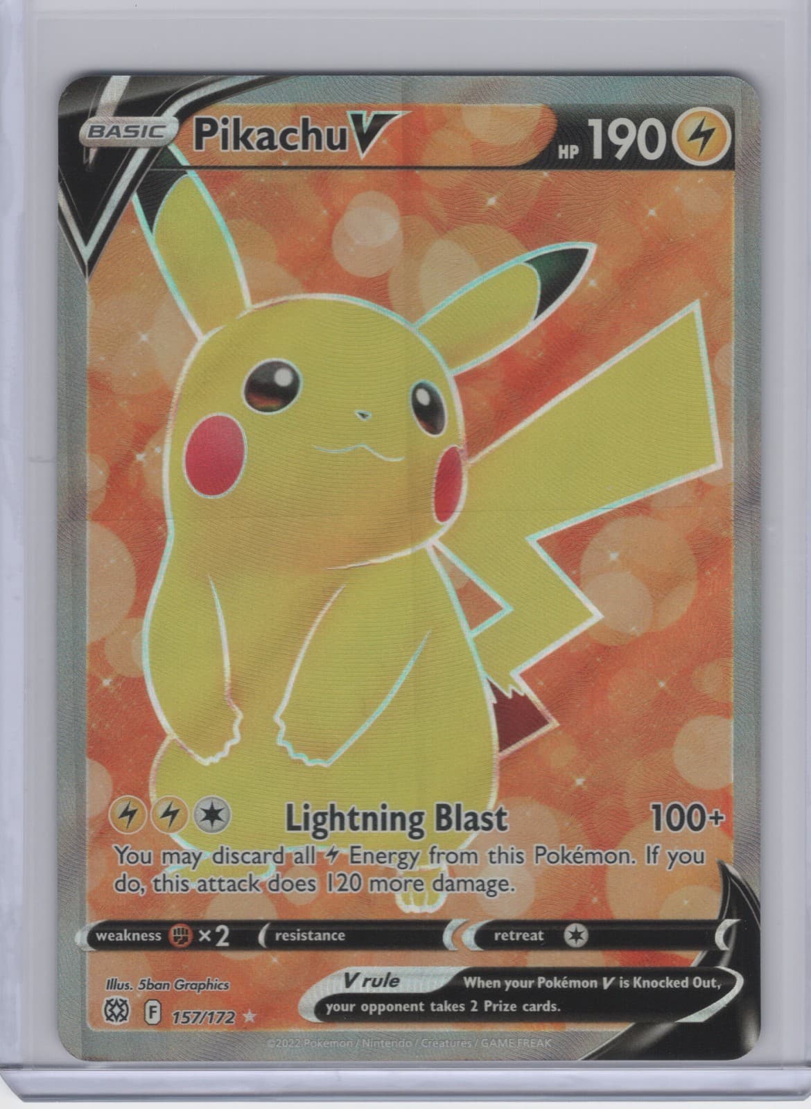 Pokemon Pikachu V 157/172 Brilliant Stars Ultra Rare Holo English NM