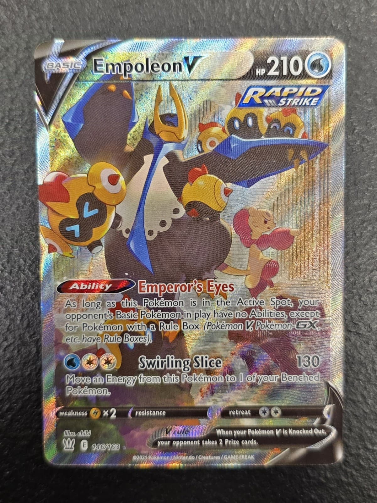2021 Pokemon EMPOLEON V #146/163 Battle Styles Full Art Ultra Rare Holo ENG