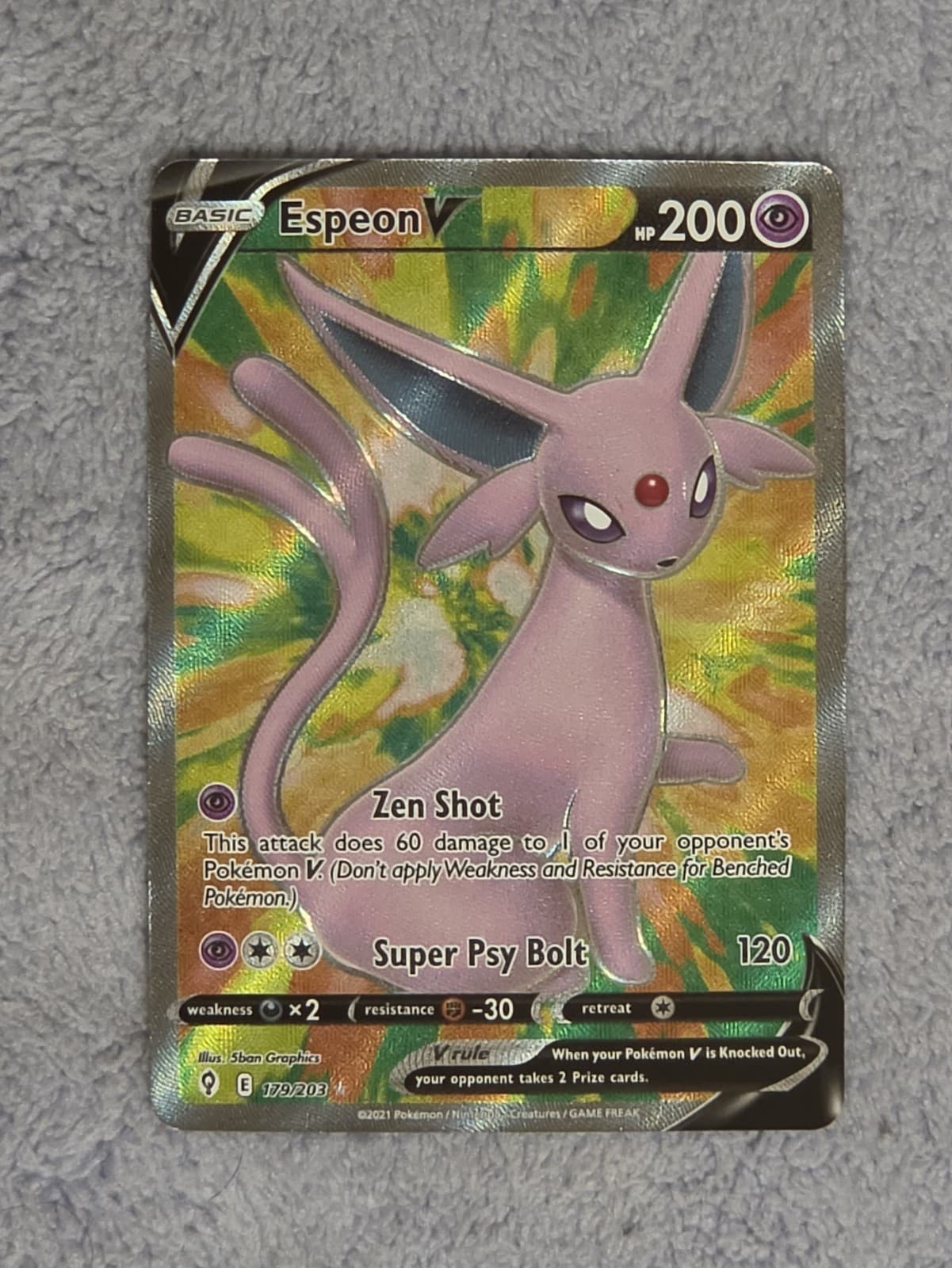 Espeon V 179/203 Evolving Skies Full Art Holo Ultra Rare Eng NM