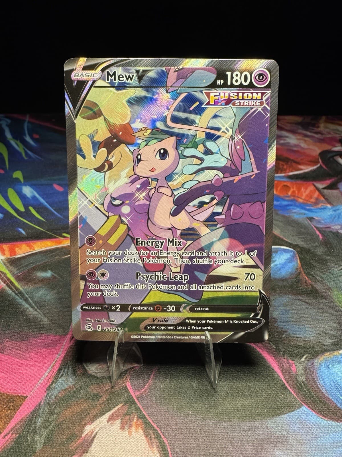 Mew V 251/264 Alternate Art – Fusion Strike Pokémon Card