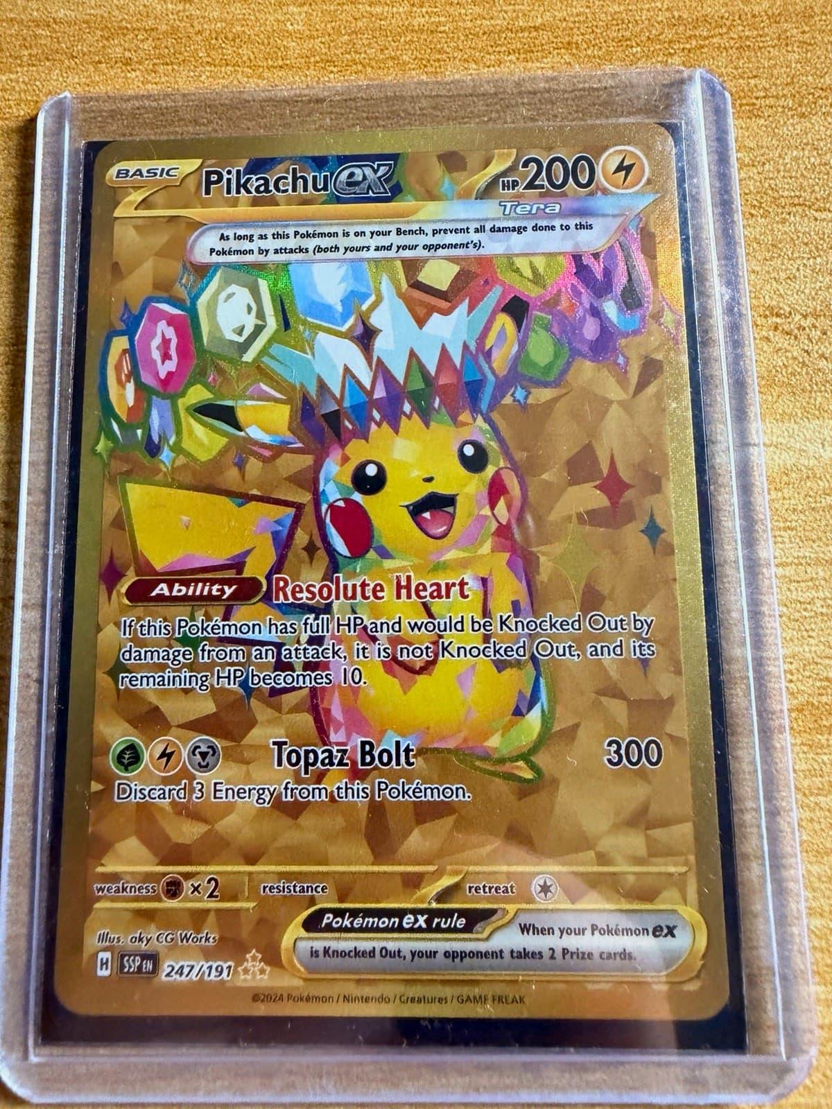 The Pokémon Company Pikachu ex 247/191 Surging Sparks Hyper Rare Full Art Holo