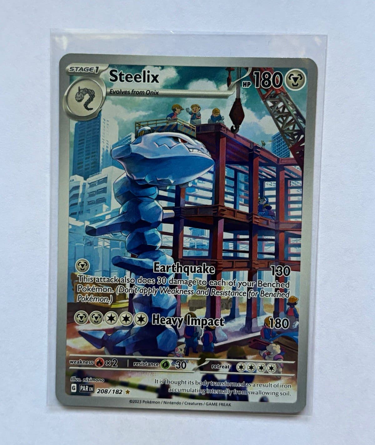 Steelix 208/182 SV04: Paradox Rift Illustration Rare Holo ENG 2023