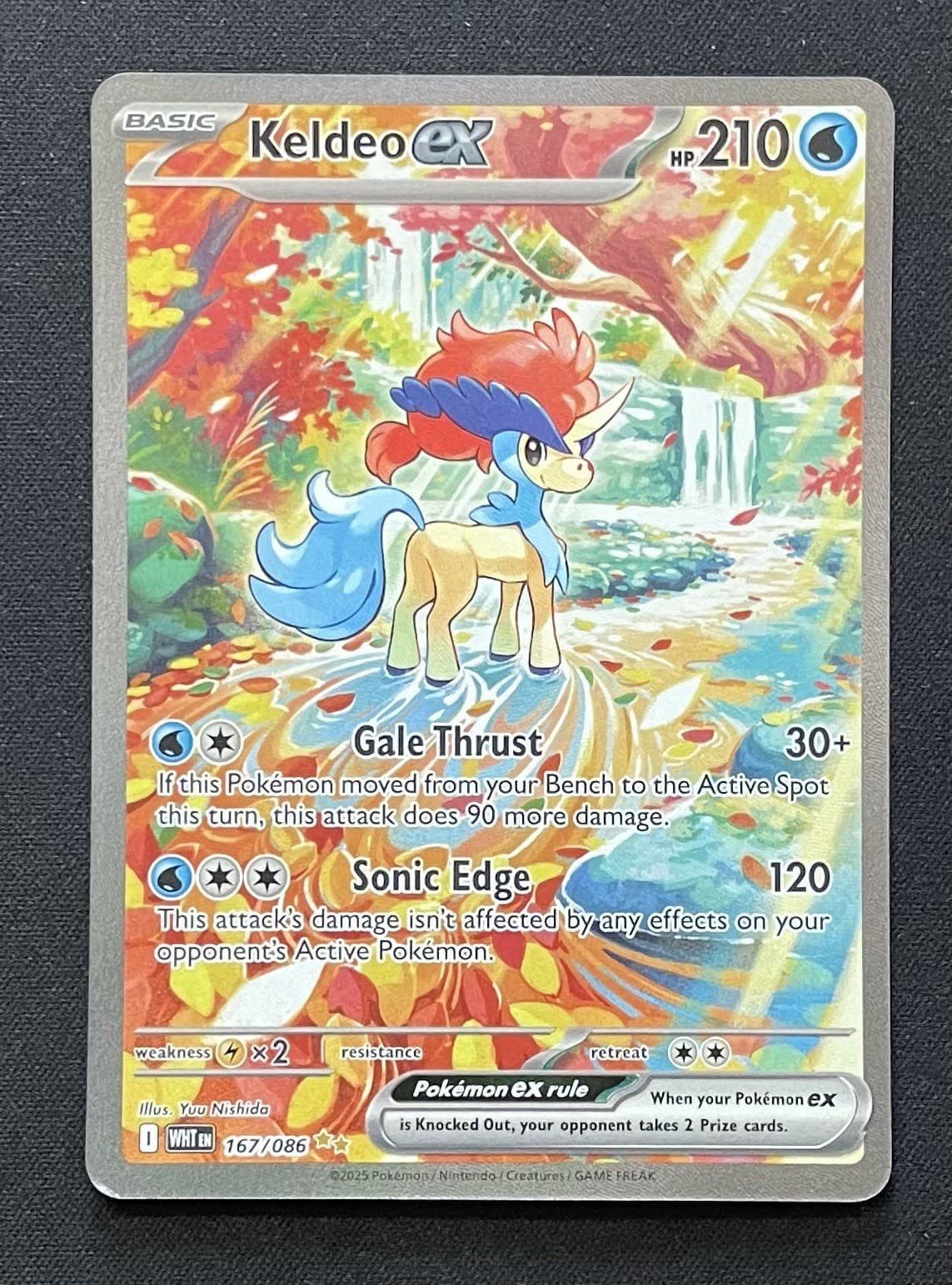 Pokémon TCG Keldeo ex SV: White Flare Full Art Holo EX Basic 210 HP 167/086