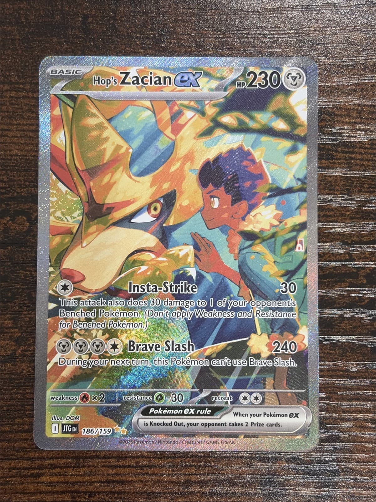 Hop's Zacian ex 186/159 Journey Together Pokemon Special Illustration Rare NM