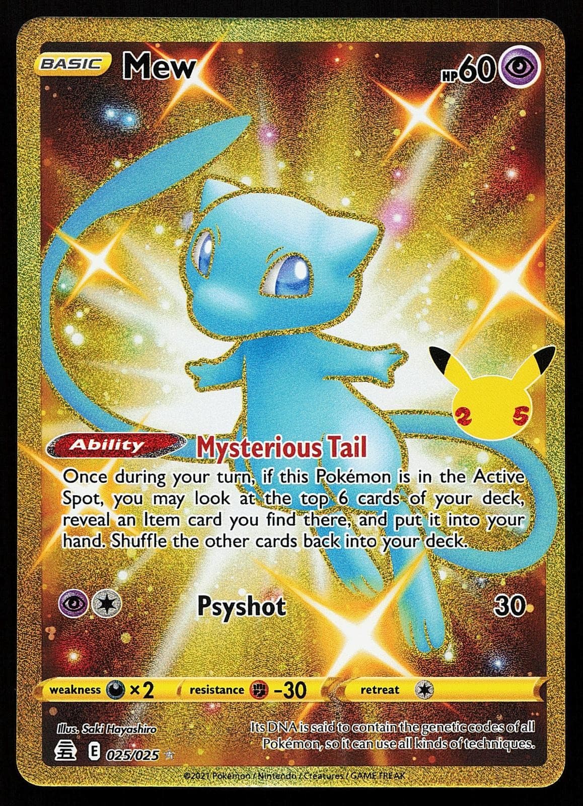 Mew 025/025 Holo Rare Celebrations Pokemon Card
