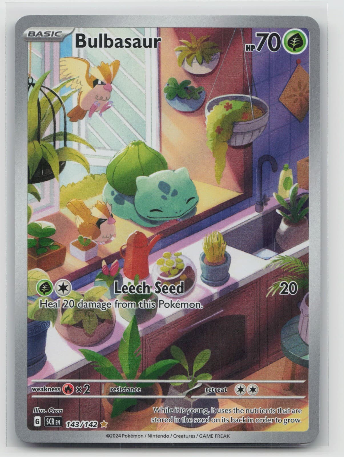 Bulbasaur Holo Illustration Rare SV07: Stellar Crown 143/142 NM