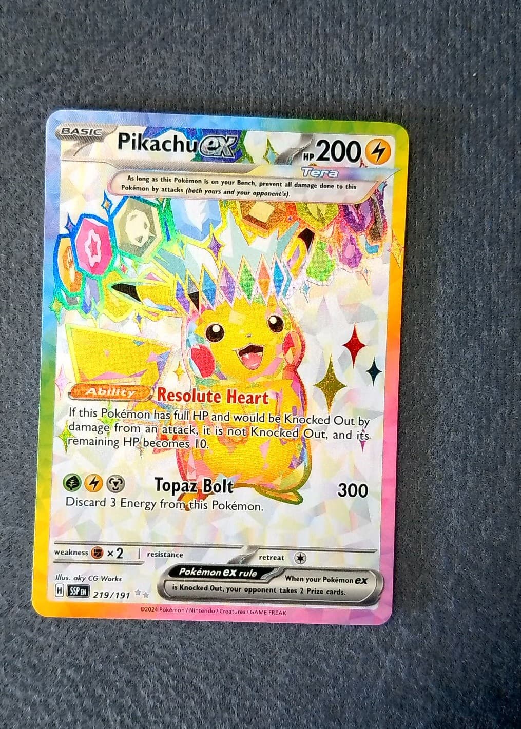 Pikachu ex 219/191 Surging Sparks Ultra Rare NM