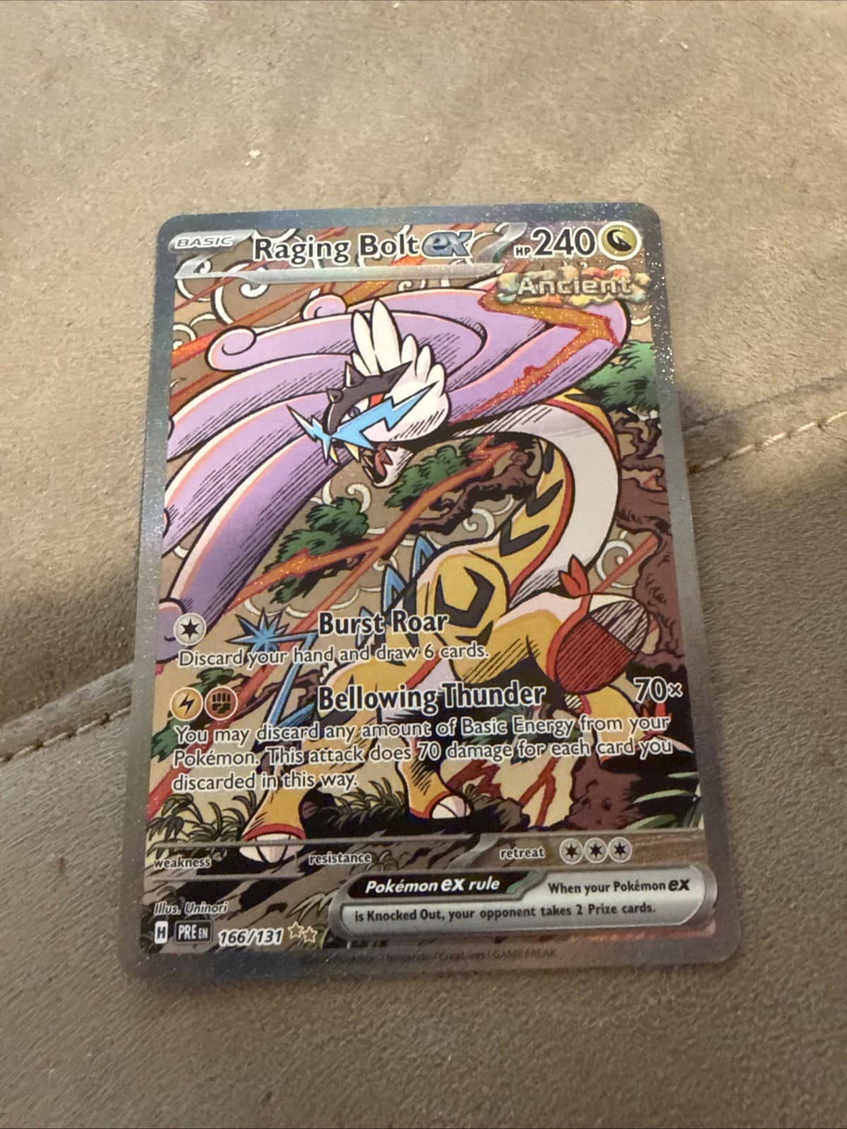 The Pokémon Company Pokémon TCG Raging Bolt ex 166/131 Full Art Holo EN 240HP