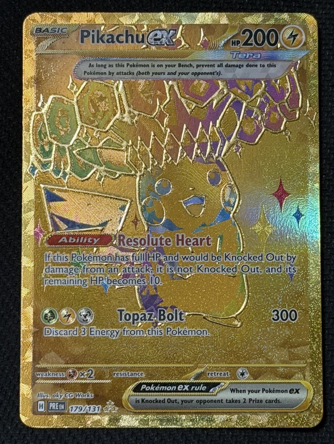 Pikachu EX Pokemon SV Surging Sparks 247/191 Gold Hyper Rare Full Art NM aky CG