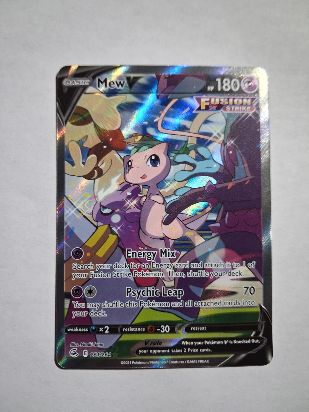 Mew V (Alternate Full Art) 251/264 Swsh08: Fusion Strike Holo