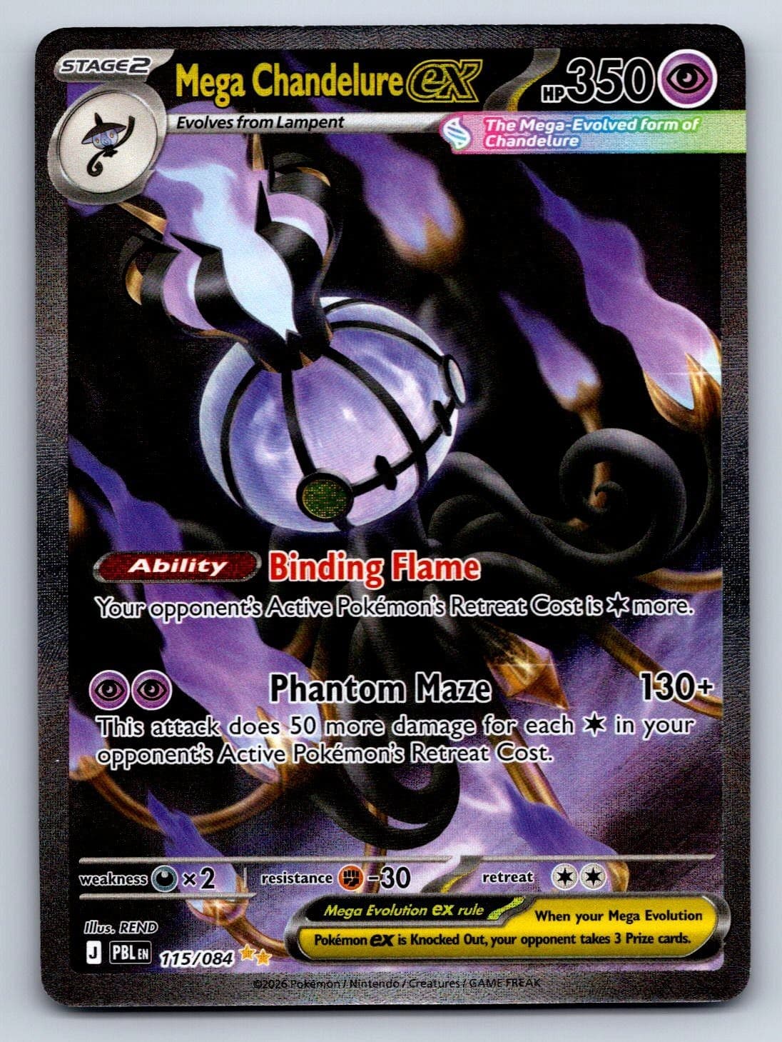 Mega Chandelure ex Holofoil [PBL - 115/084