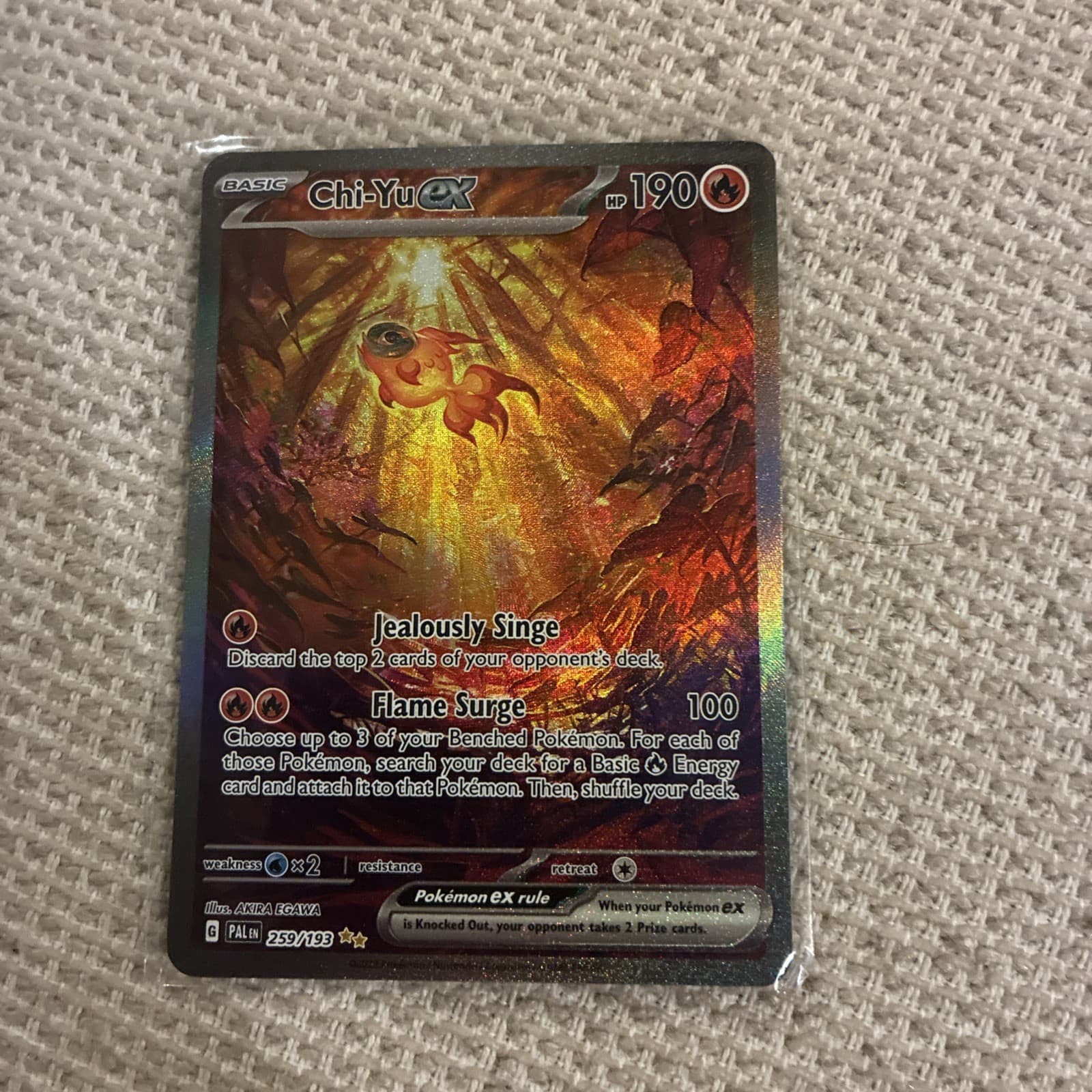 The Pokémon Company Chi-Yu ex 259/193 SV02 Paldea Evolved SAR Holo EN 190HP