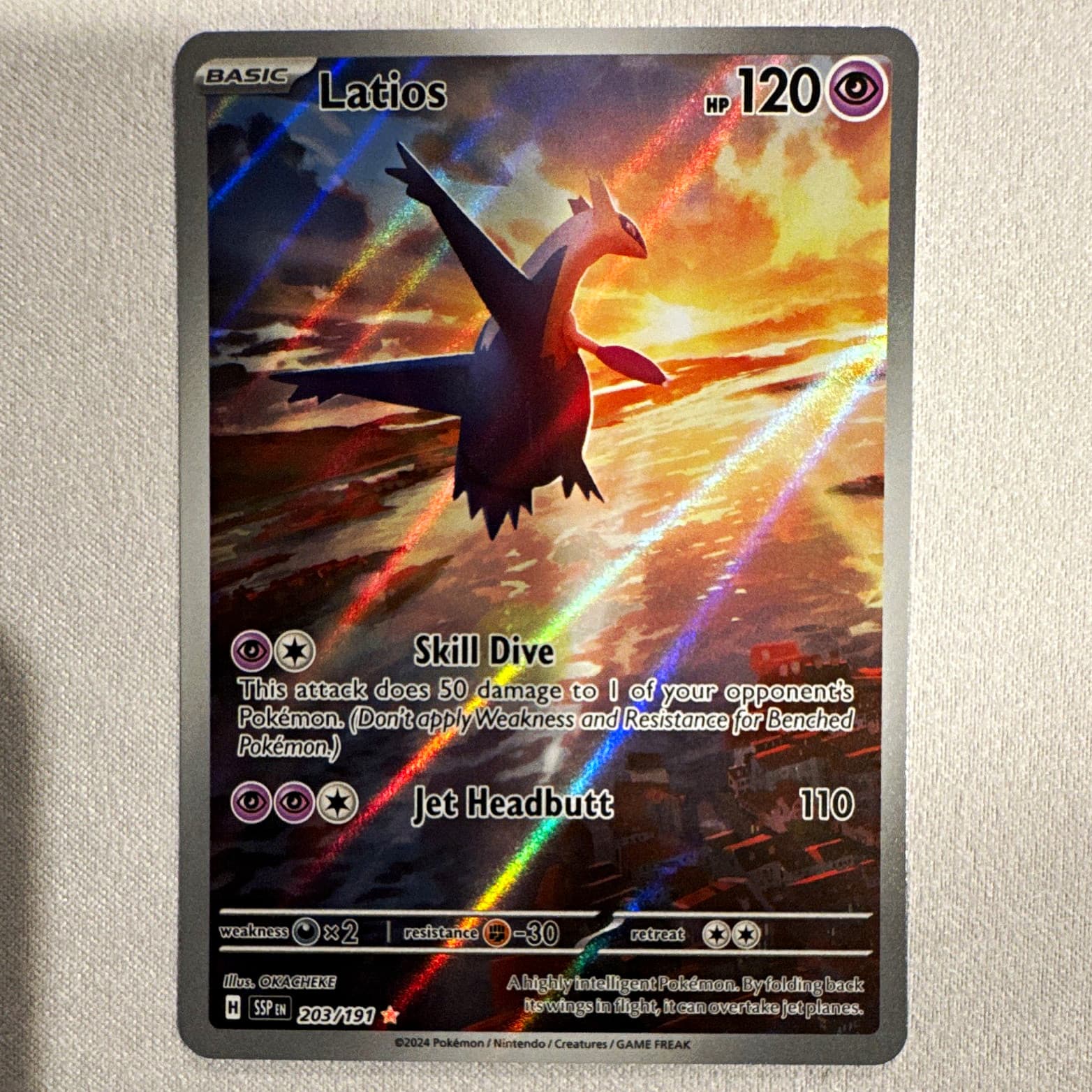 Pokemon Latios 203/191 Illustration Rare Holo - SV08 Surging Sparks English