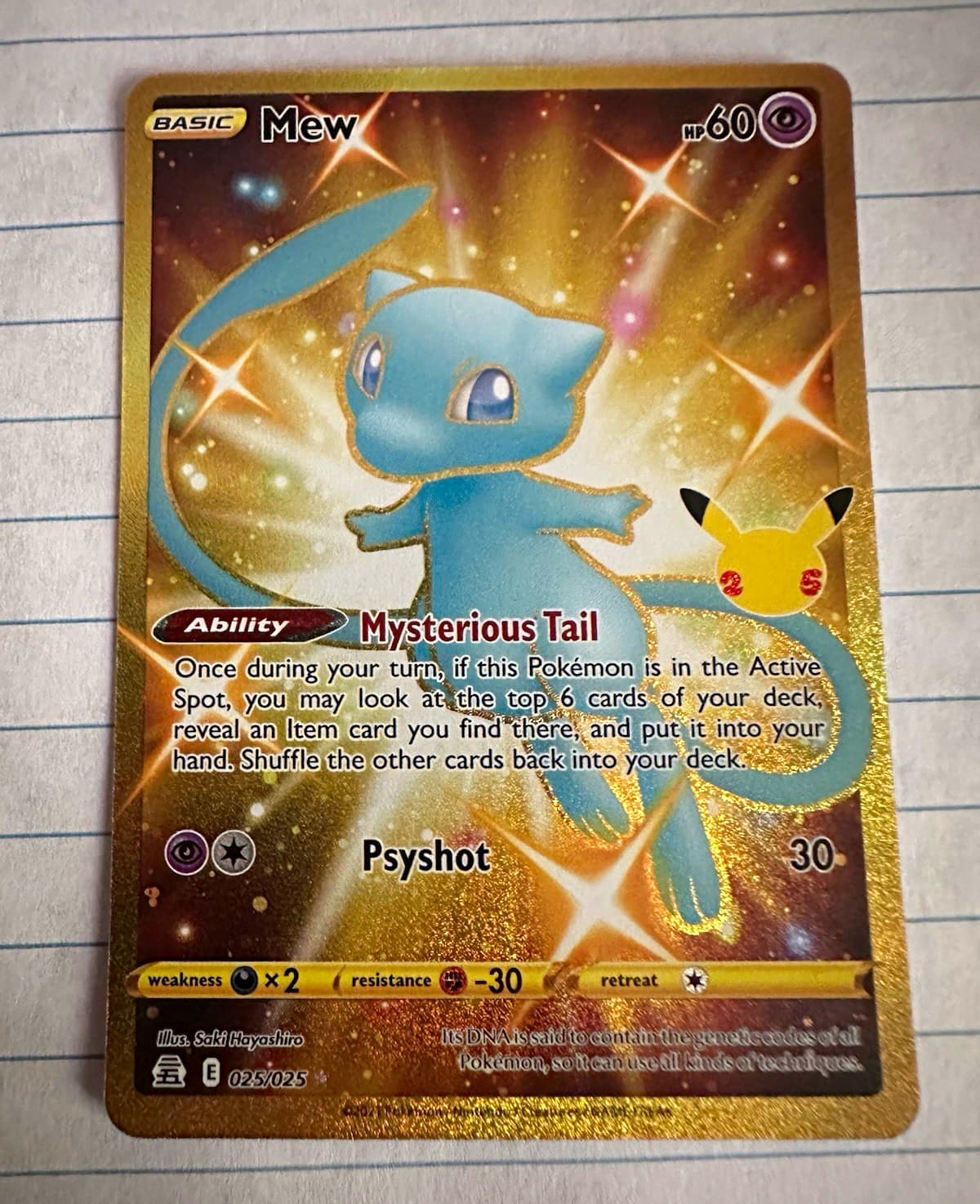 Pokemon Company Mew 025/025 Celebrations Secret Rare Holo English 60 HP