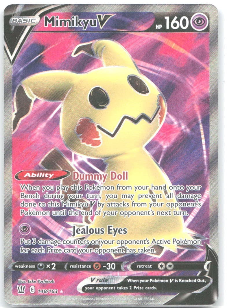 Mimikyu V Full Art Ultra Rare SWSH05: Battle Styles 148/163 NM Eske Yoshinob