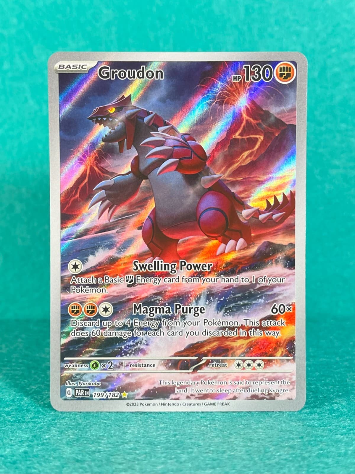 Groudon 199/182 SV04 Paradox Rift Illustration Rare Holo - NM