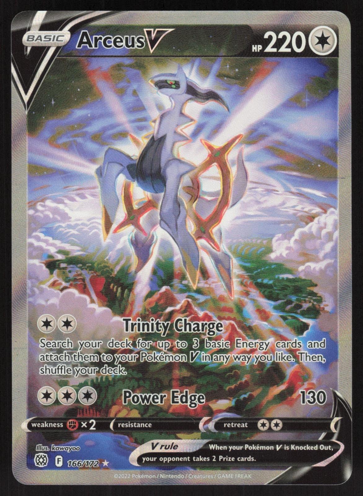 Arceus V 166/172 Ultra Rare Brilliant Stars Pokemon Holo Near Mint