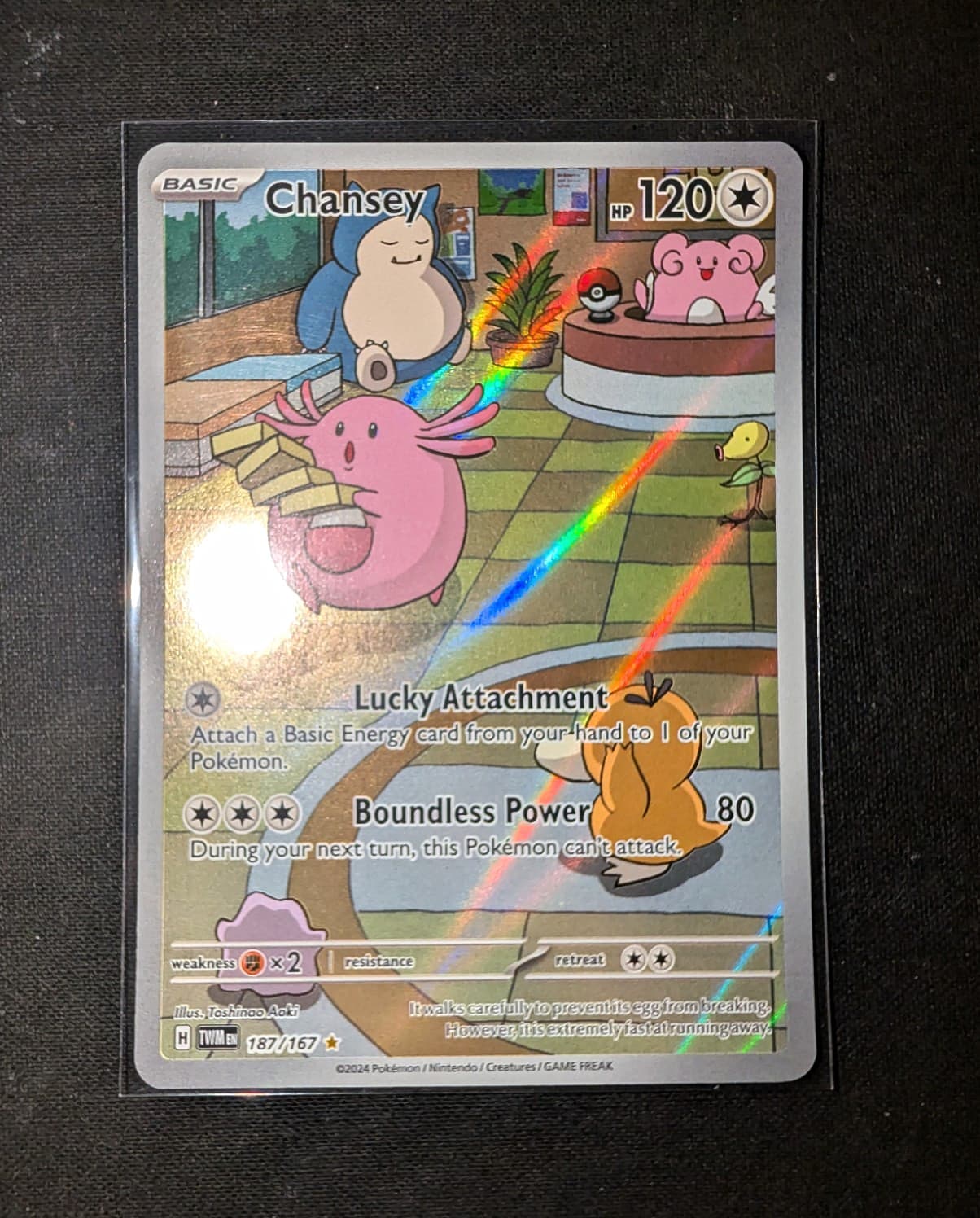 Pokemon TCG Chansey 187/167 SV06 Twilight Masquerade Illustration Rare Holo