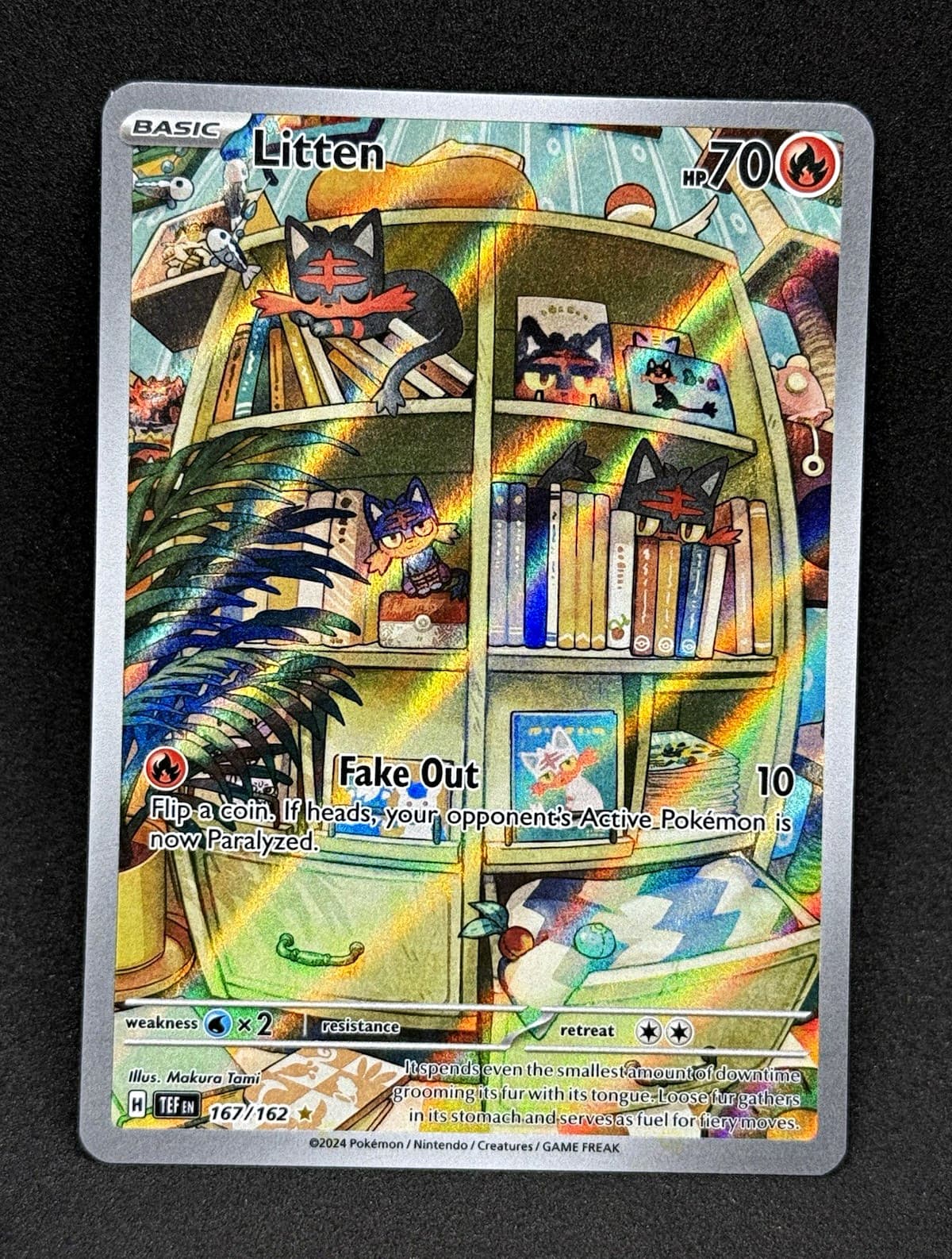 The Pokémon Company Pokémon TCG Litten 167/162 SV05 Temporal Forces IR Holo NM