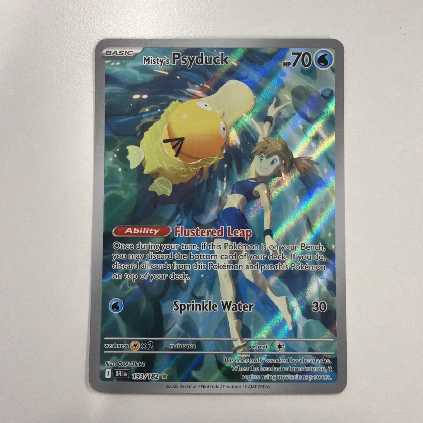 Misty's Psyduck 193/182 Illustration Rare Destined Rivals Pokemon Holo Near Mint