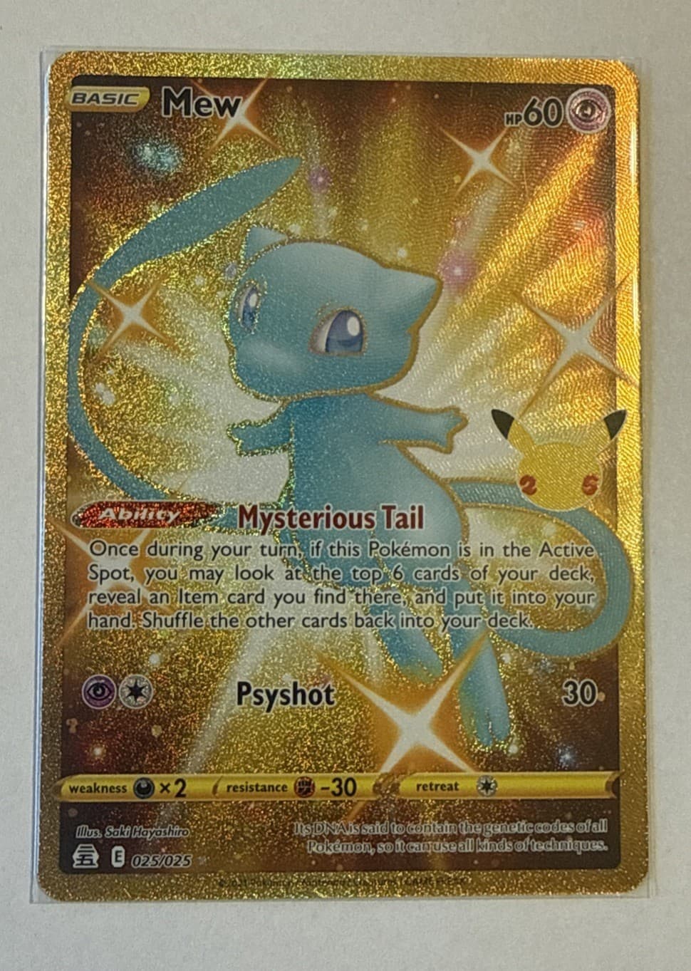 POKEMON CELEBRATIONS 25th ANNIVERSARY GOLD MEW FULL ART 025/025 MINT